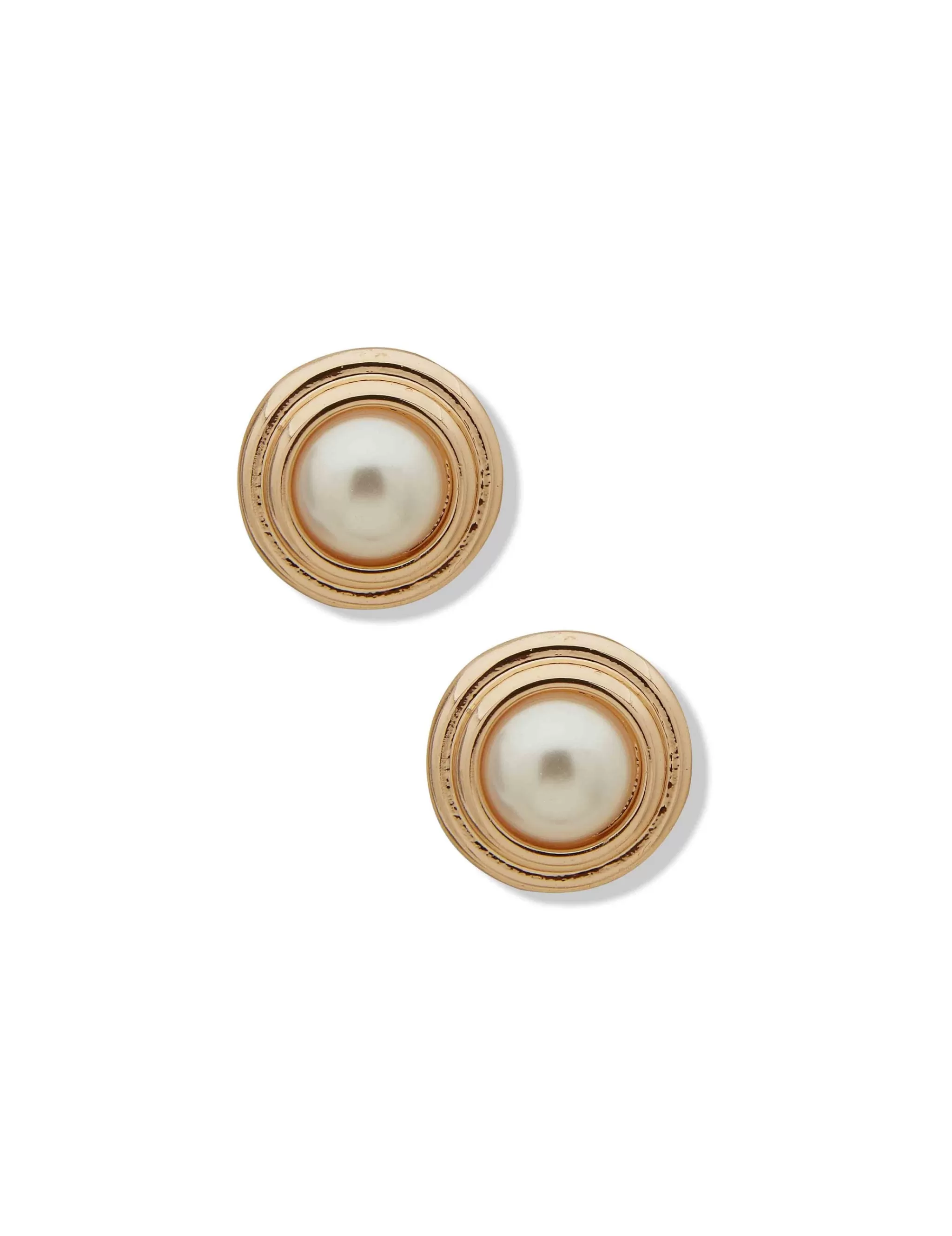 Cheap Anne Klein Gold-Tone Faux Pearl Cabochon Stud Earrings