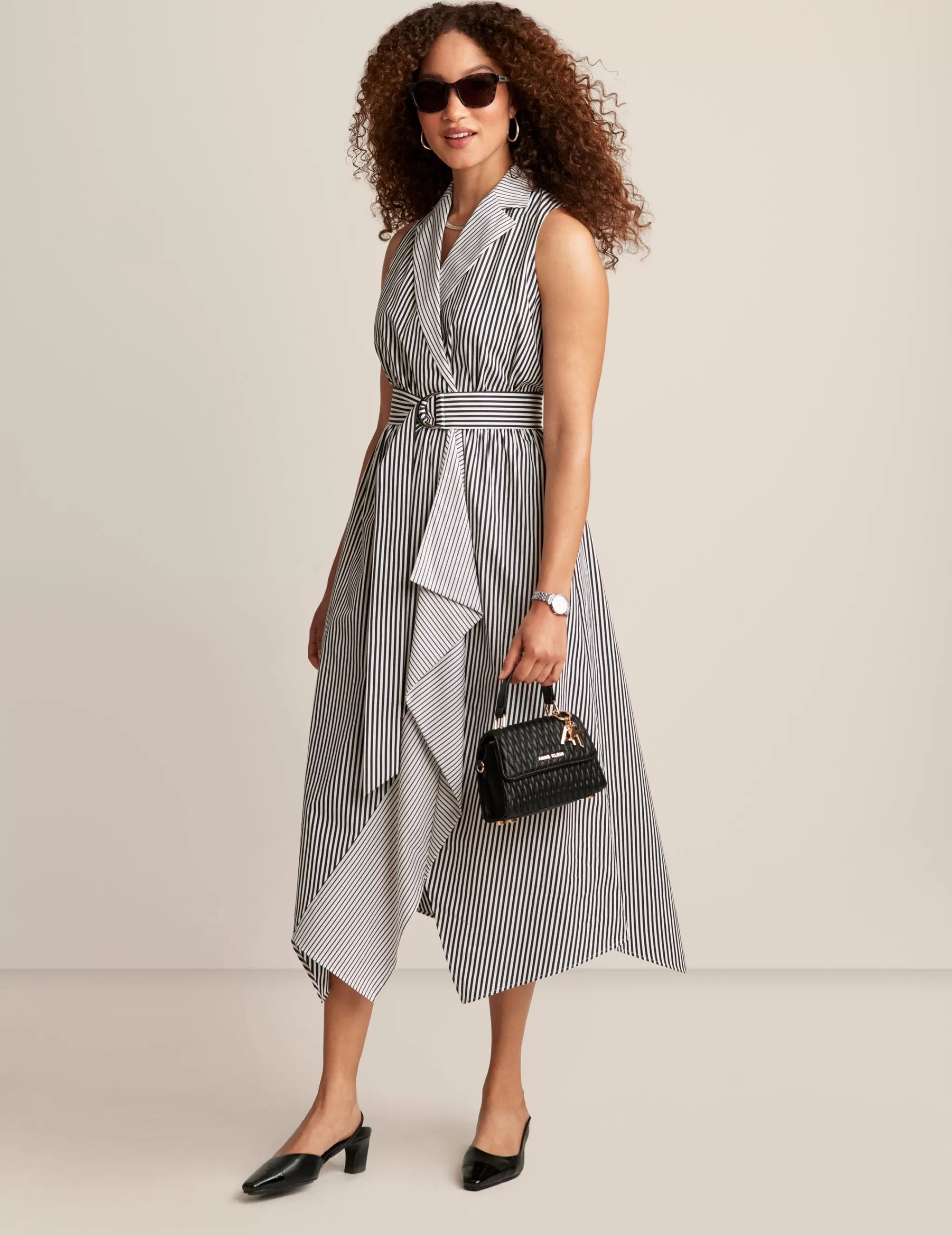 Cheap Anne Klein Handkerchief Hem Wrap Dress Anne White/Anne Black