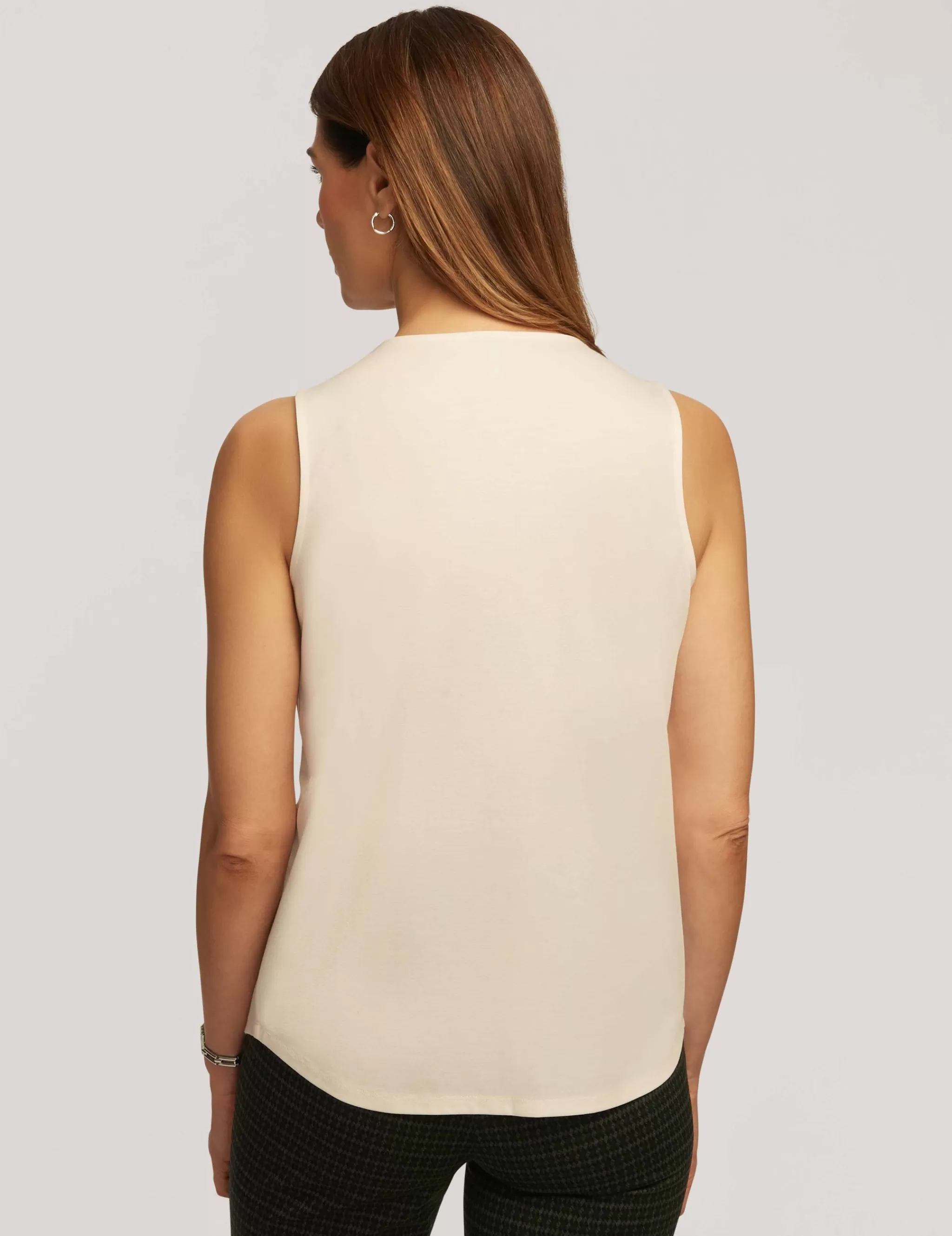 Best Sale Anne Klein Harmony Knit Pleat Neck Shell