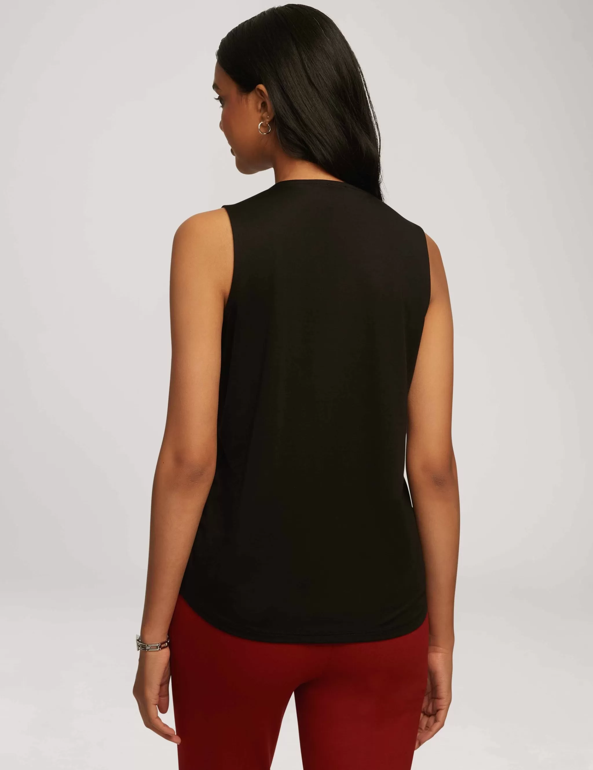 Store Anne Klein Harmony Knit Pleat Neck Shell