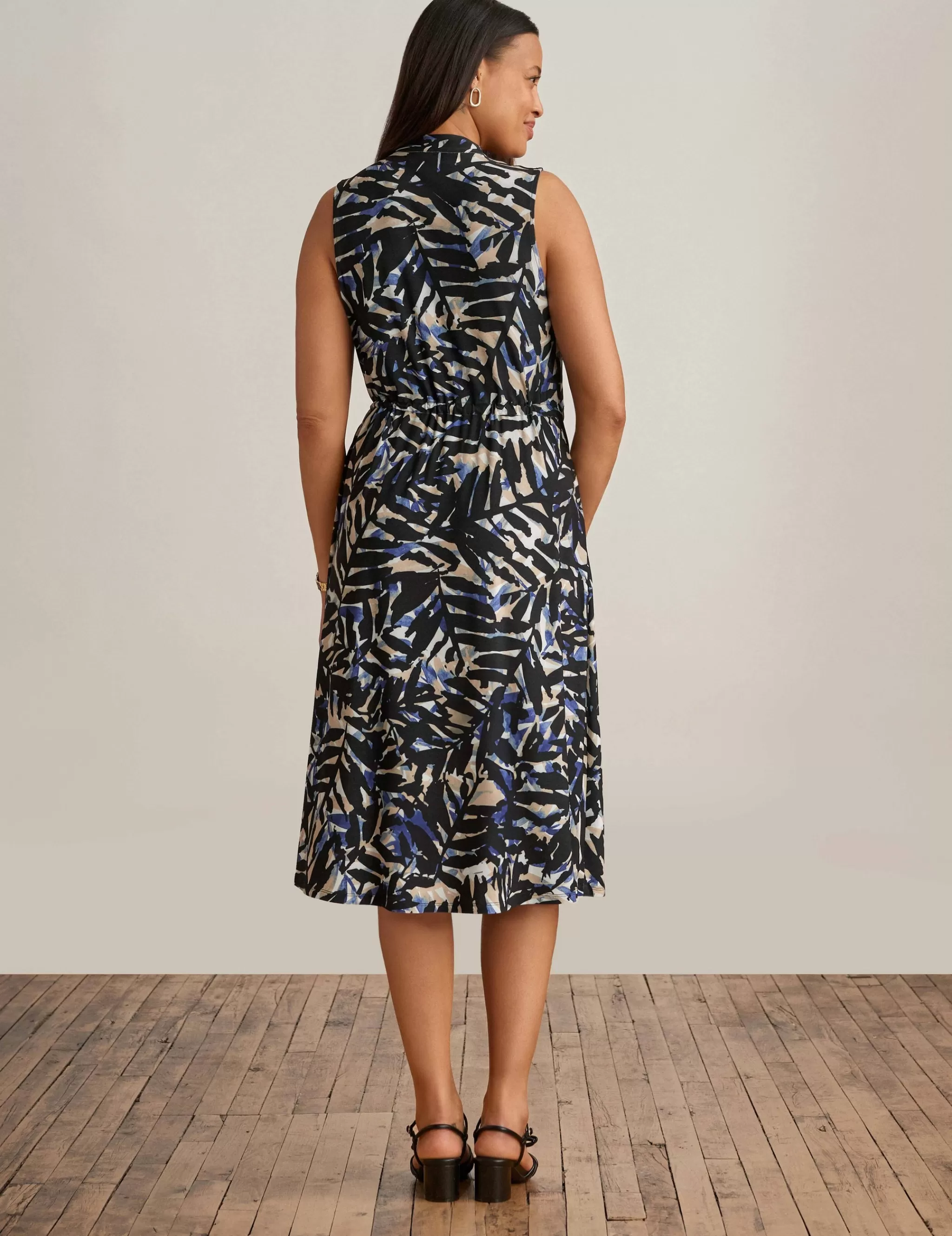Store Anne Klein Jenna Drawstring Dress Blu Jay/Anne Blk Mlt