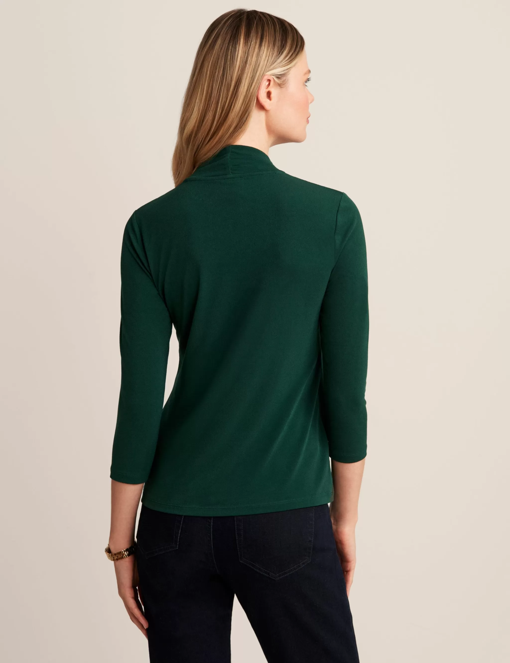 New Anne Klein Keyhole Twist Neck Blouse Pine Forest