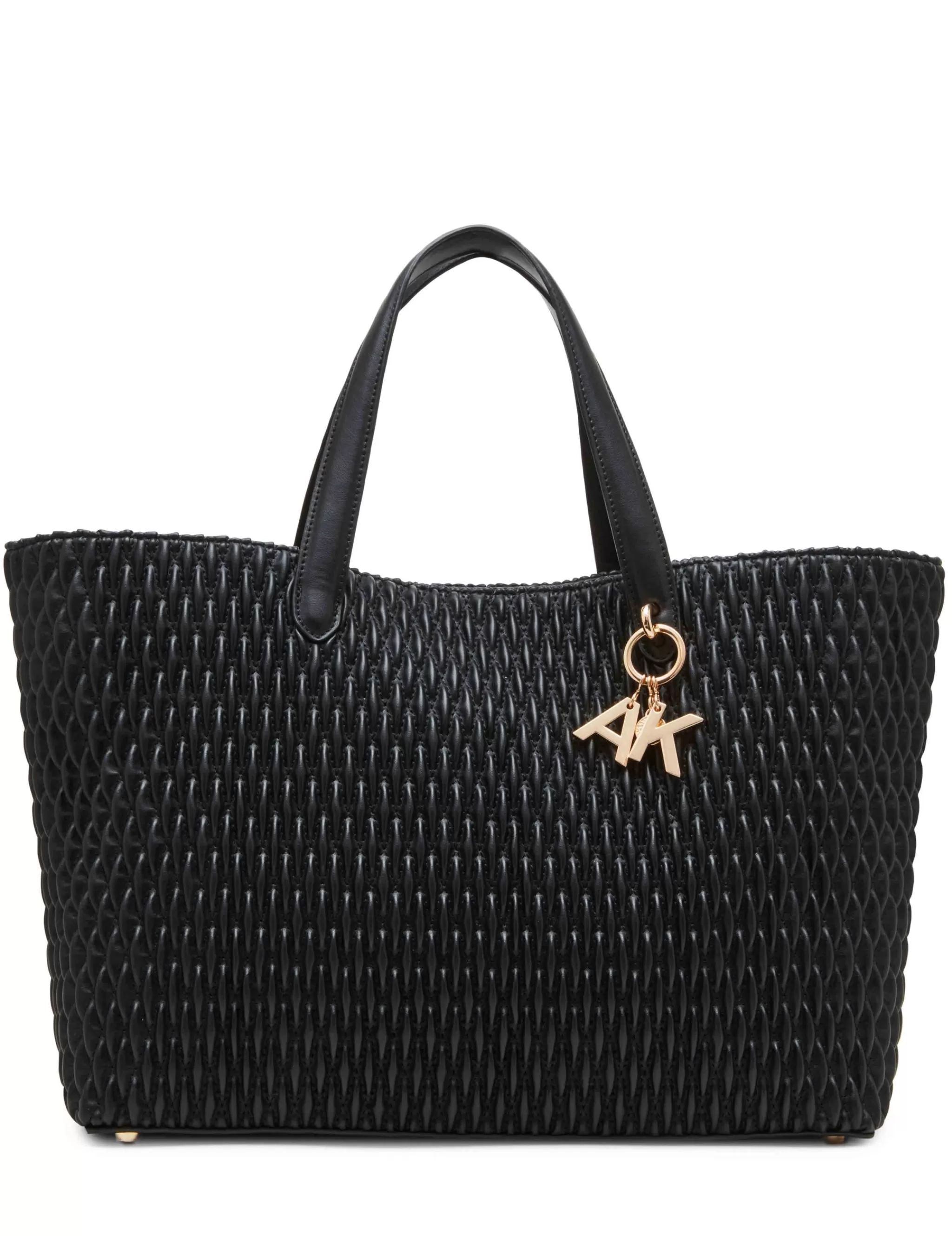 Fashion Anne Klein Large Ew Ruched Tote W/ Detachable Crossbody Strap Black