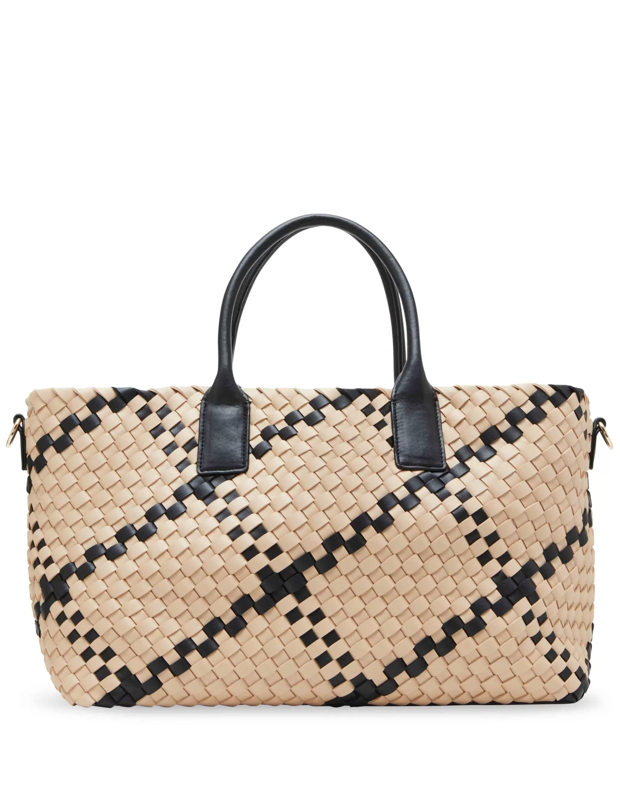 New Anne Klein Large Woven Tote With Detachable Pouch
