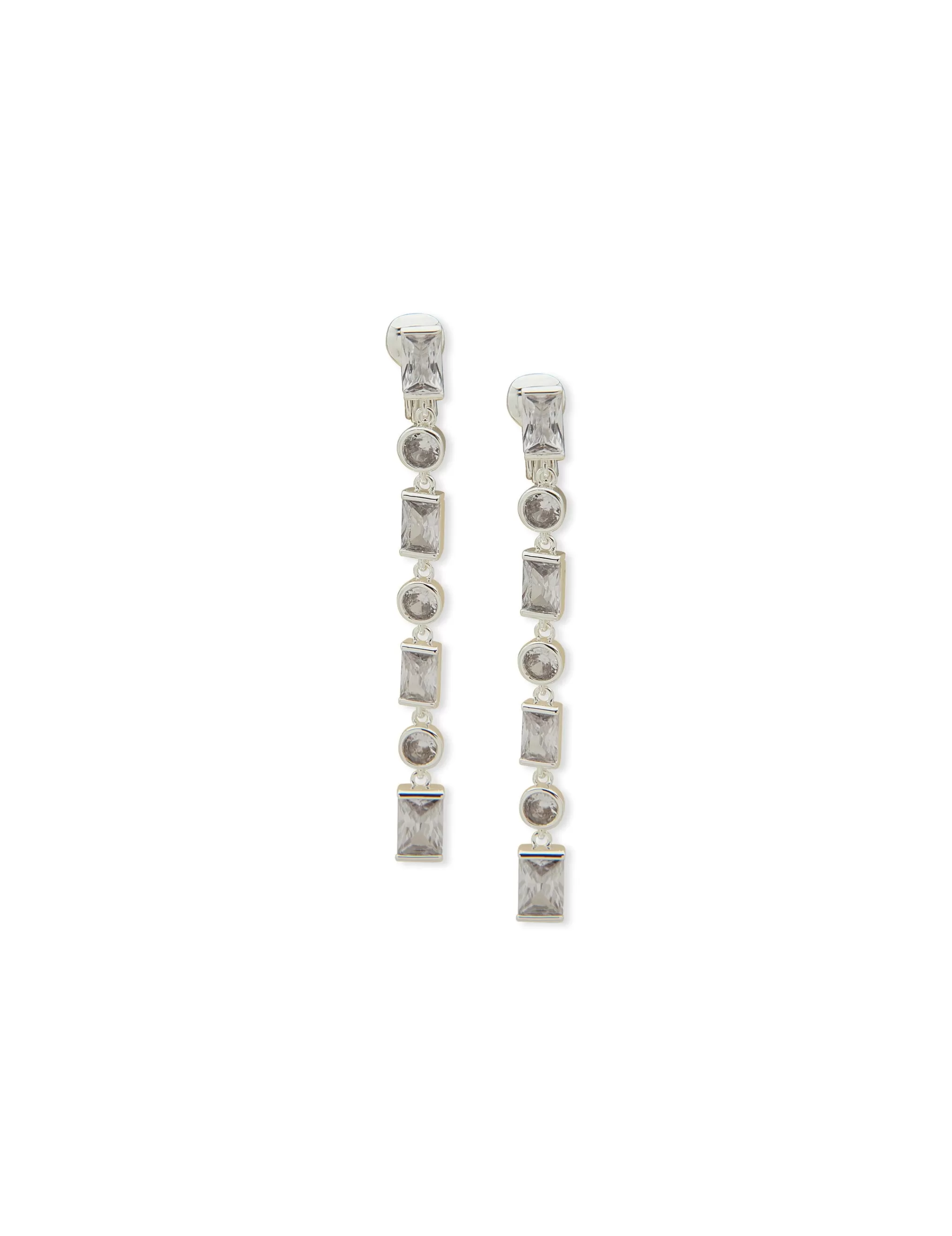 Fashion Anne Klein Linear CZ Clip On Earrings