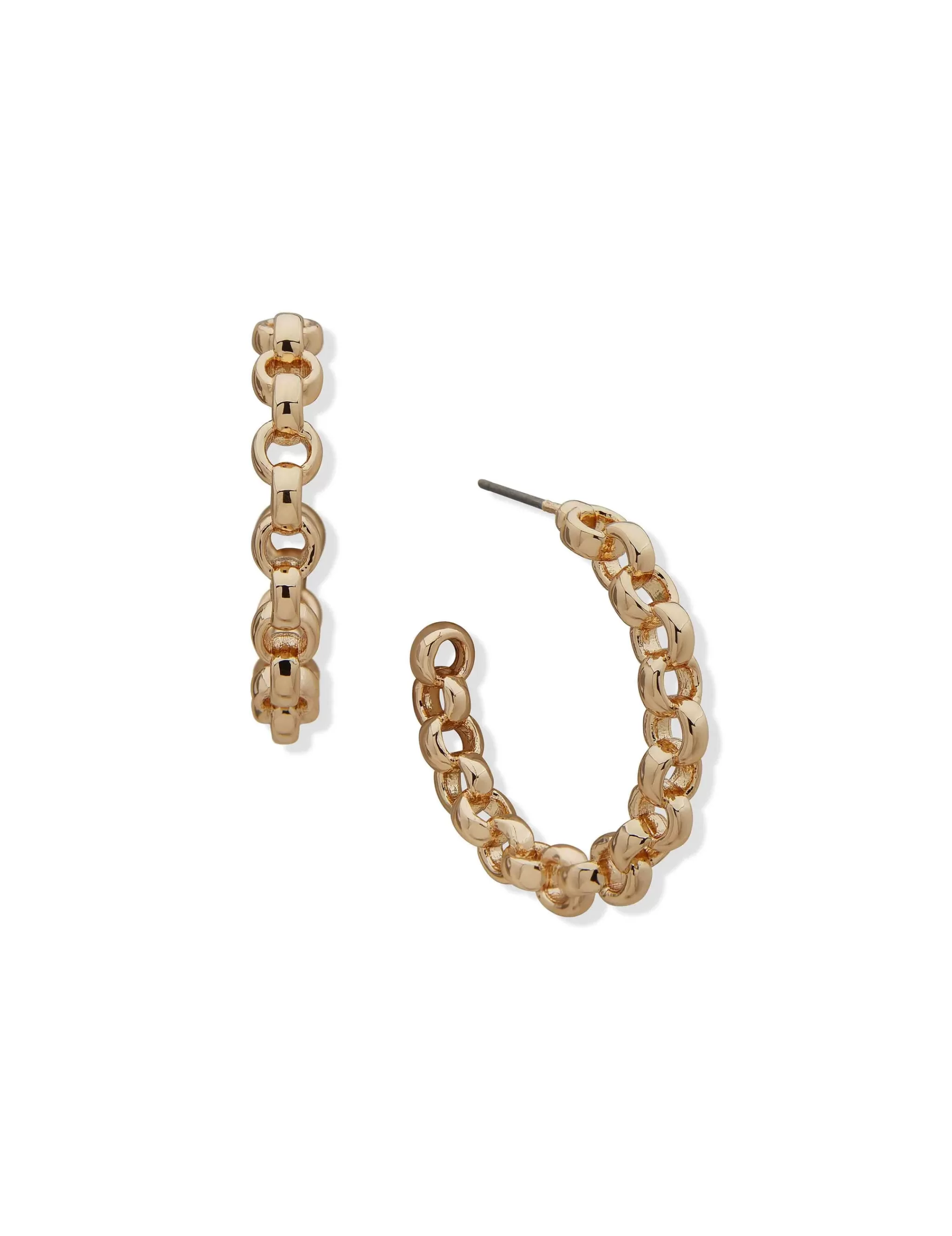 Best Sale Anne Klein Linked C-hoop Gold-tone Earrings
