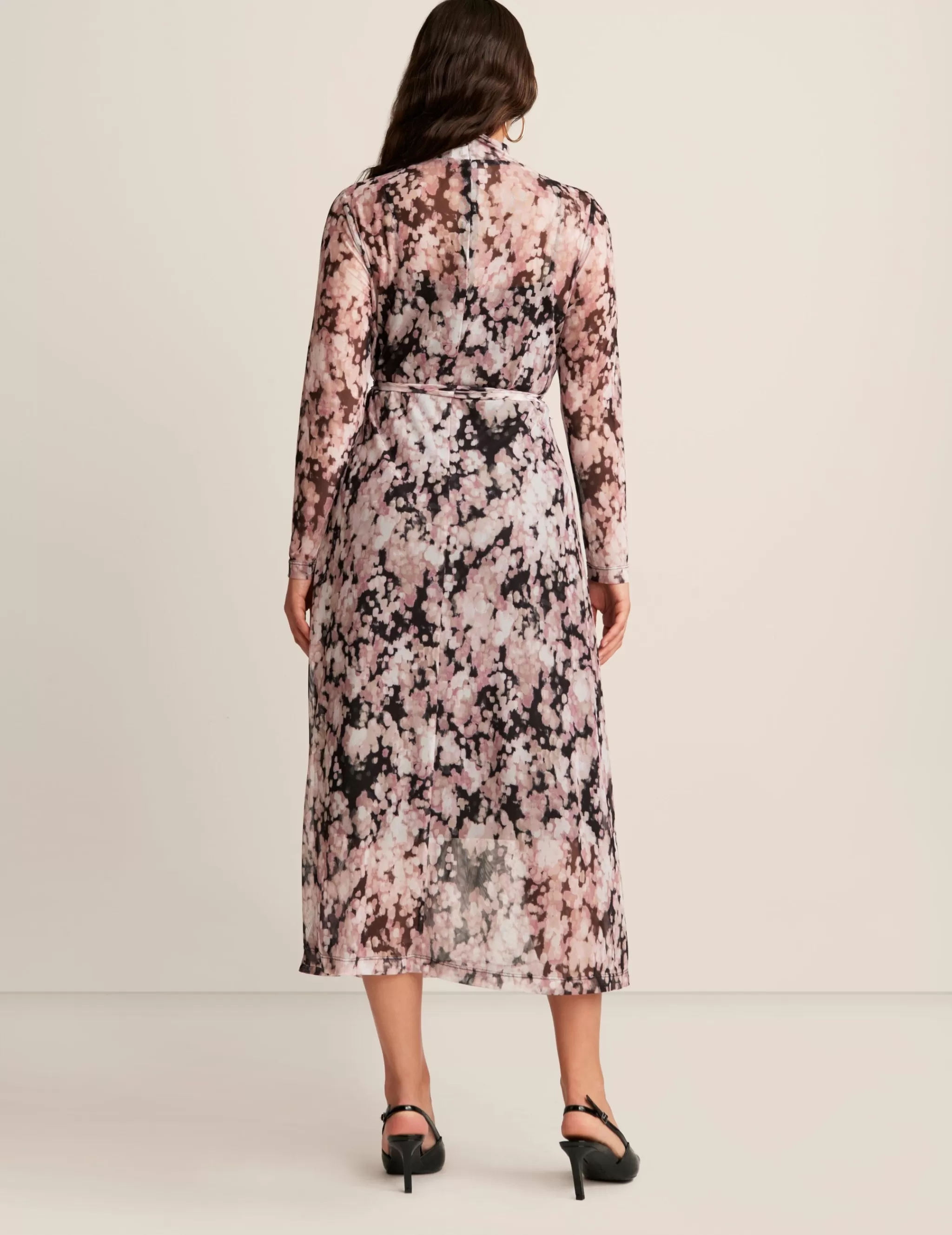 Best Anne Klein Long Sleeve Mock Neck Midi Dress Anne Black Multi