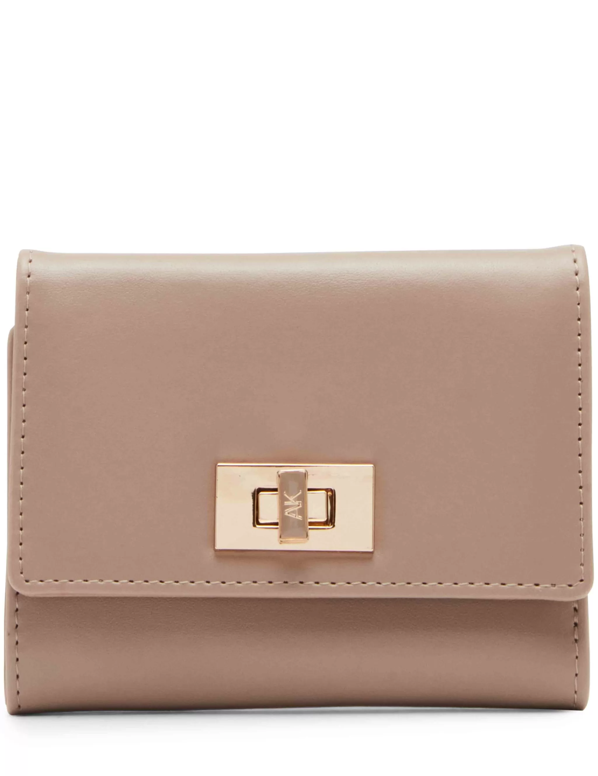 New Anne Klein Medium Flap Wallet With Enamel Turn Lock