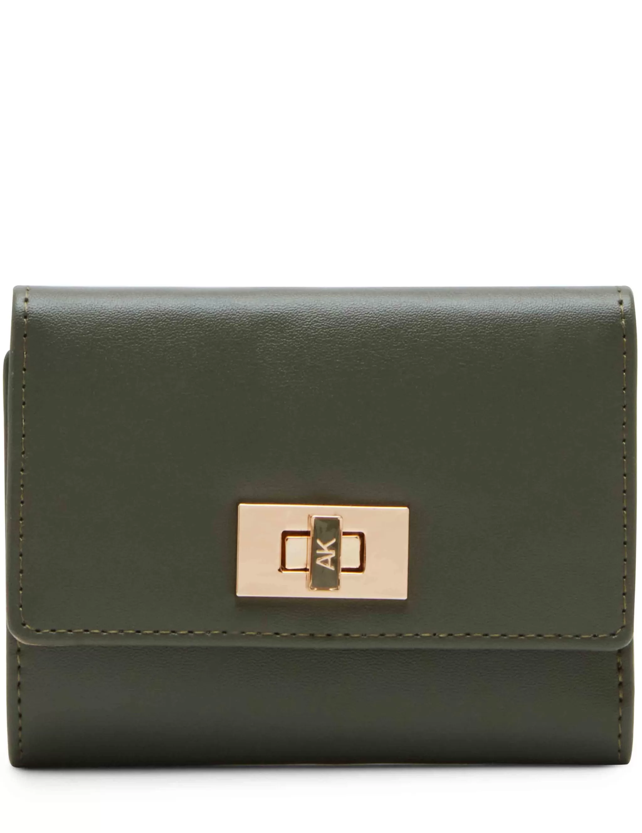 Fashion Anne Klein Medium Flap Wallet With Enamel Turn Lock