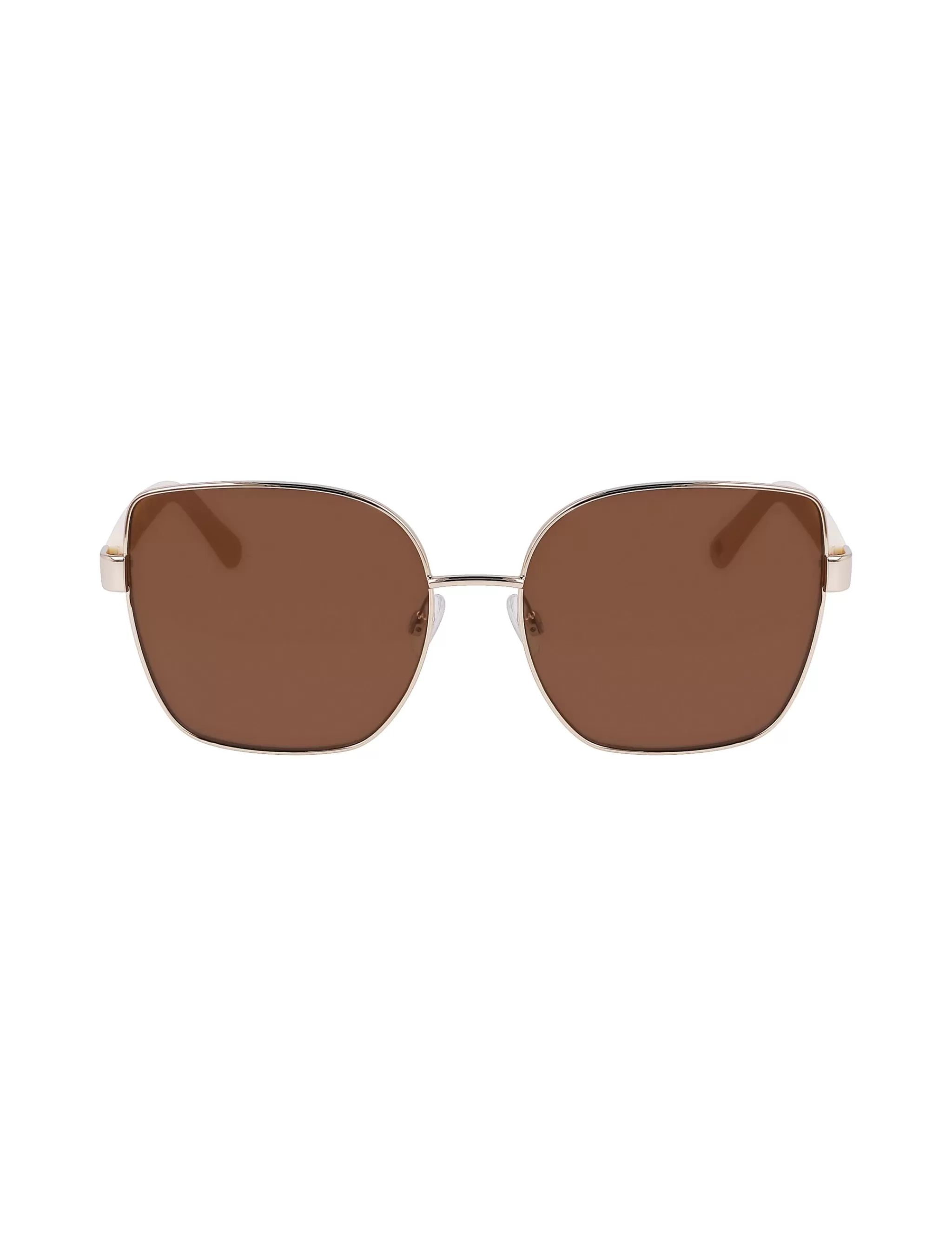 New Anne Klein Metal Braided Sunglasses Gold