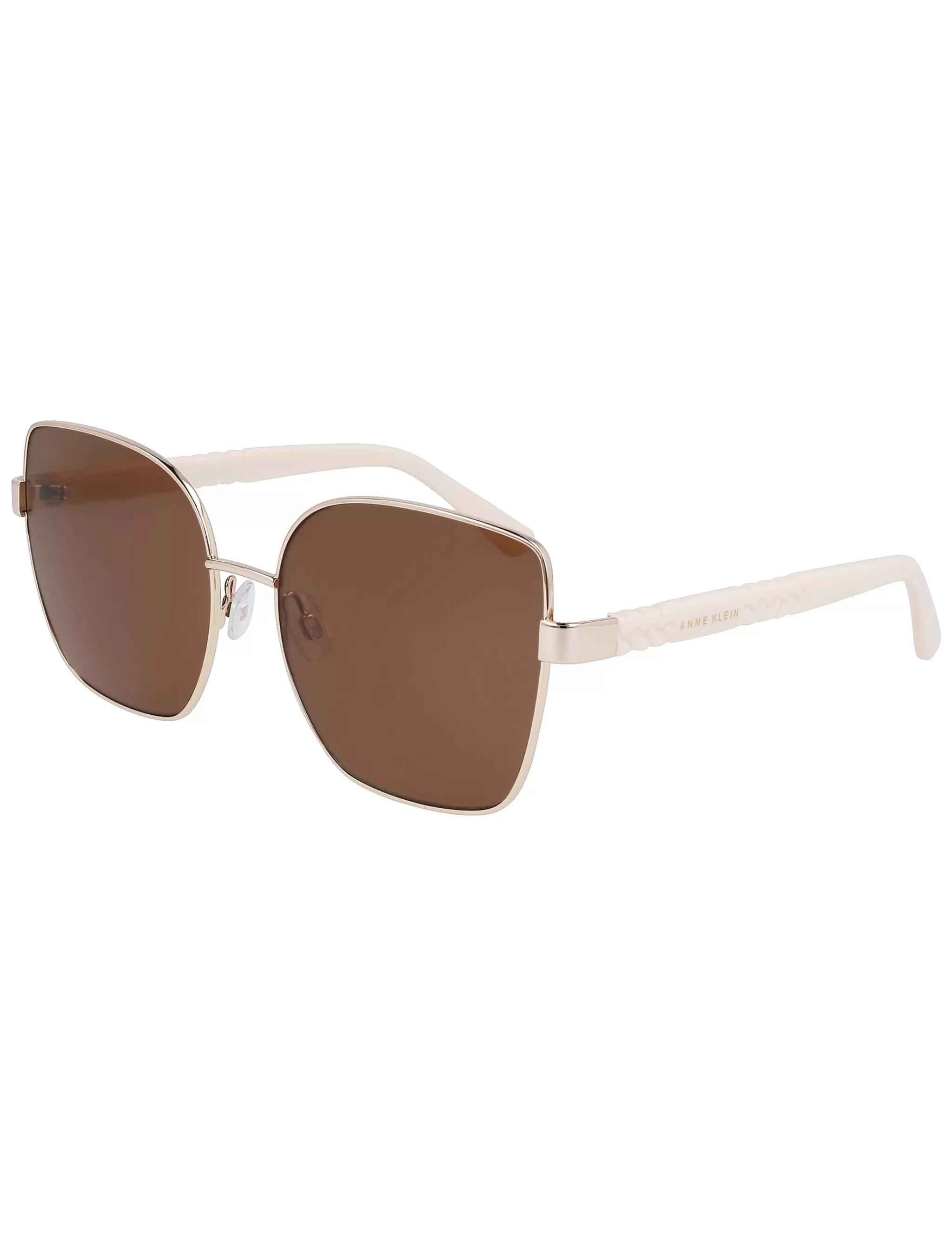 New Anne Klein Metal Braided Sunglasses Gold