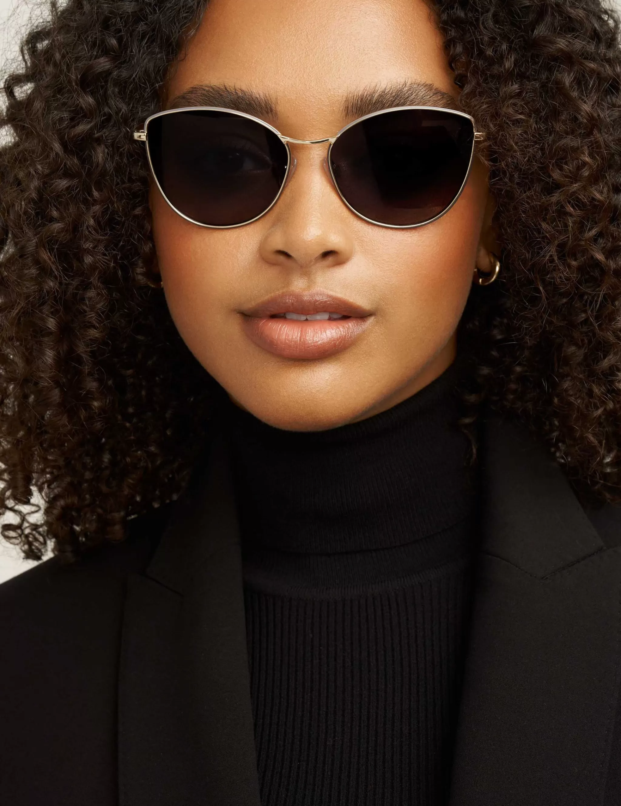 Hot Anne Klein Metal Cat-eye Sunglasses