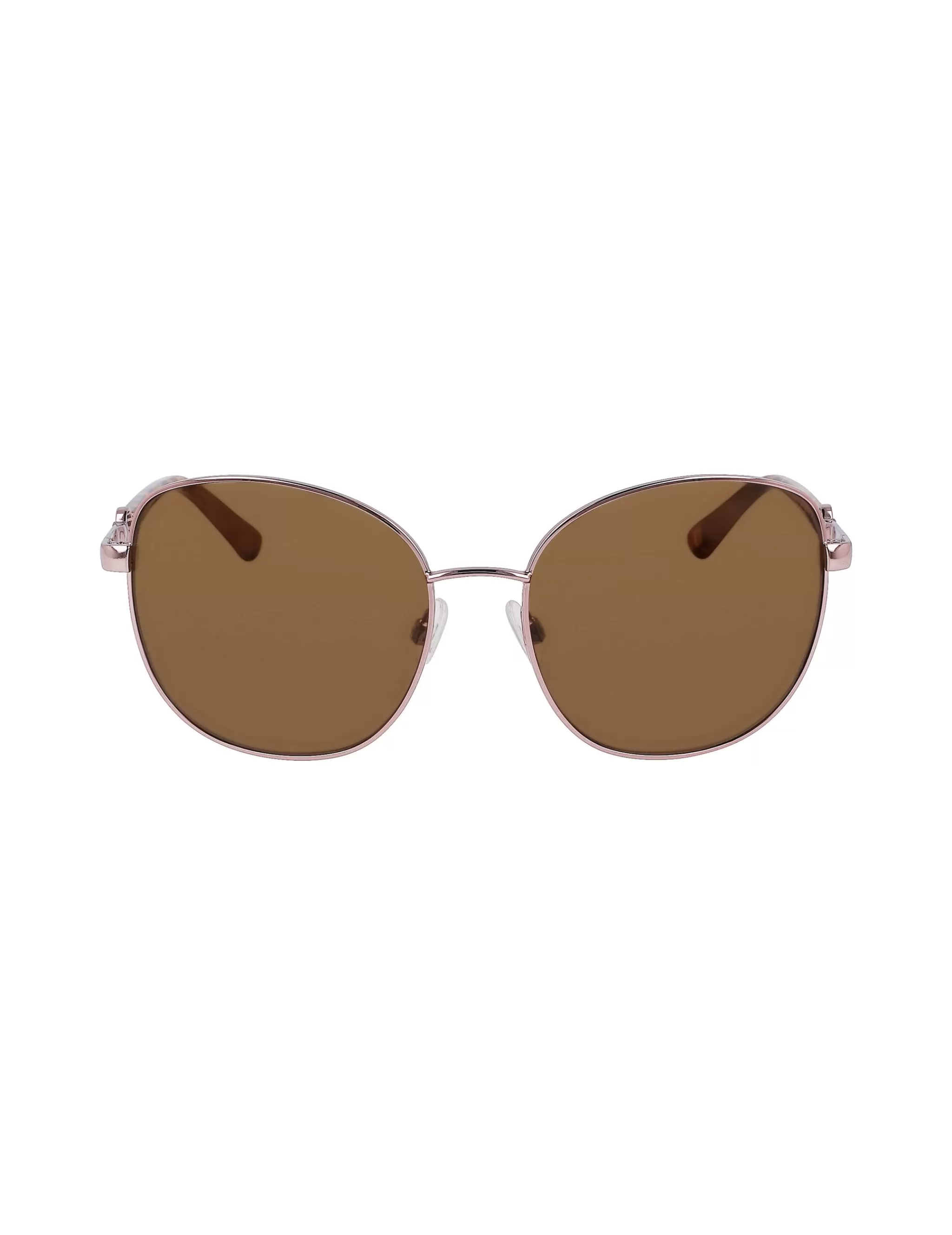 Clearance Anne Klein Metal Round Leo Sunglasses Rose Gold