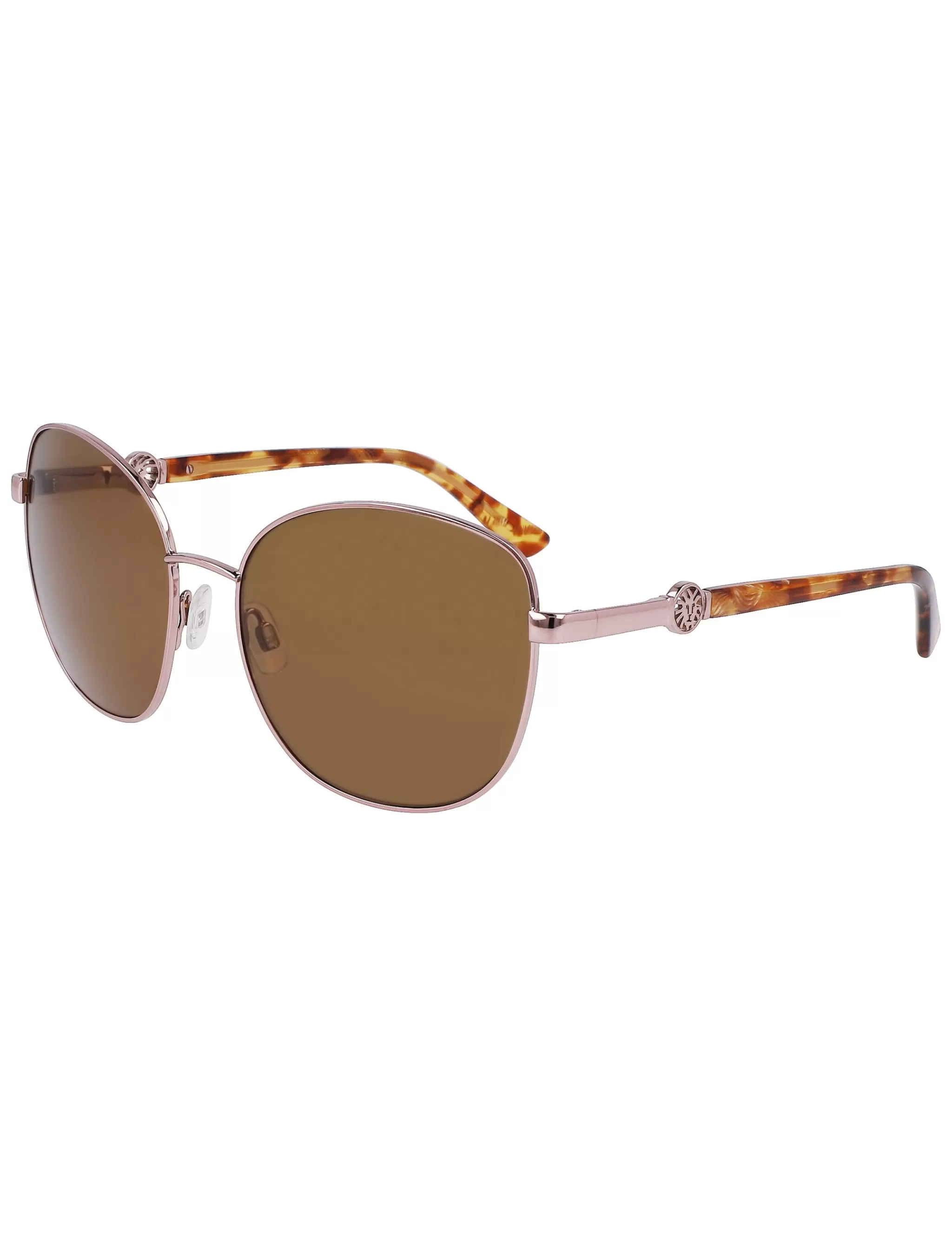 Clearance Anne Klein Metal Round Leo Sunglasses Rose Gold