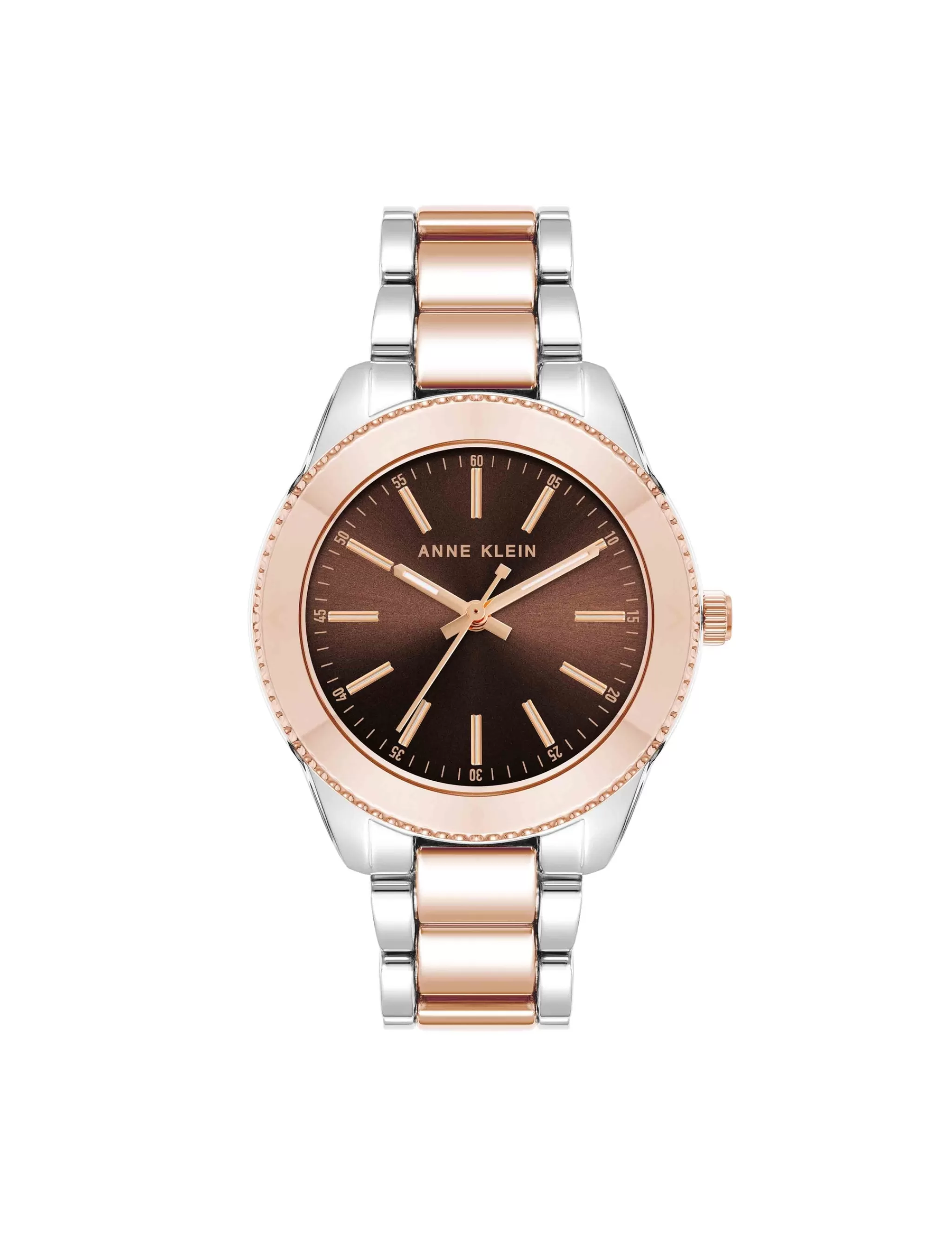 Cheap Anne Klein Minimalist Contemporary Boyfriend Watch Brown/Silver-Tone/Rose Gold-Tone