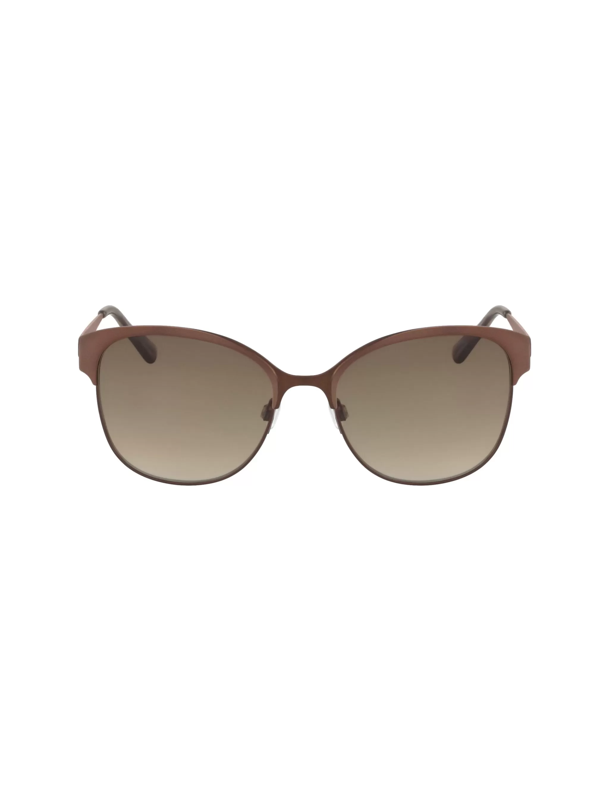 Outlet Anne Klein Mocha Two-Tone Metal Square Sunglasses
