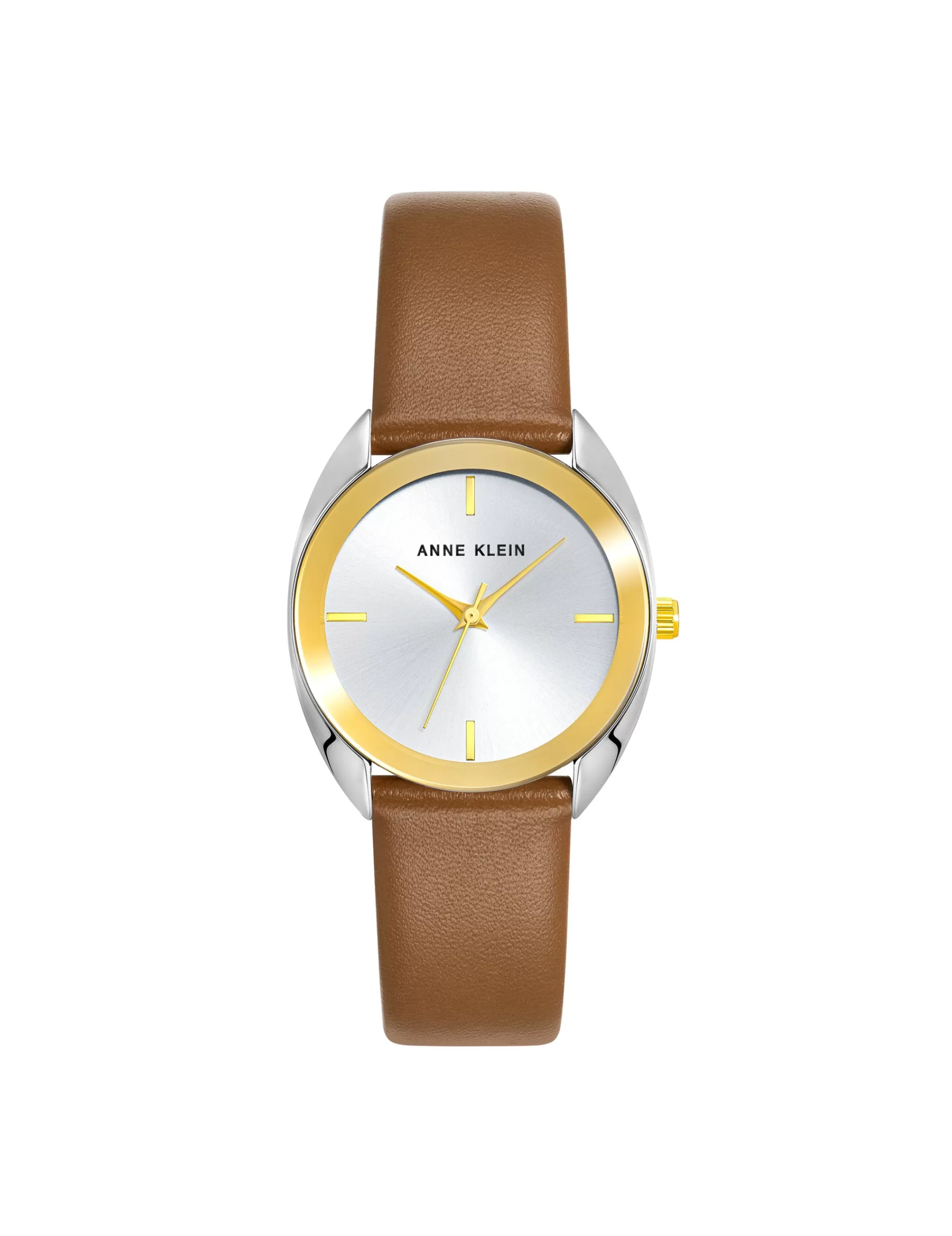 Outlet Anne Klein Modern Leather Strap Watch Gold-Tone/ Silver-Tone/ Brown