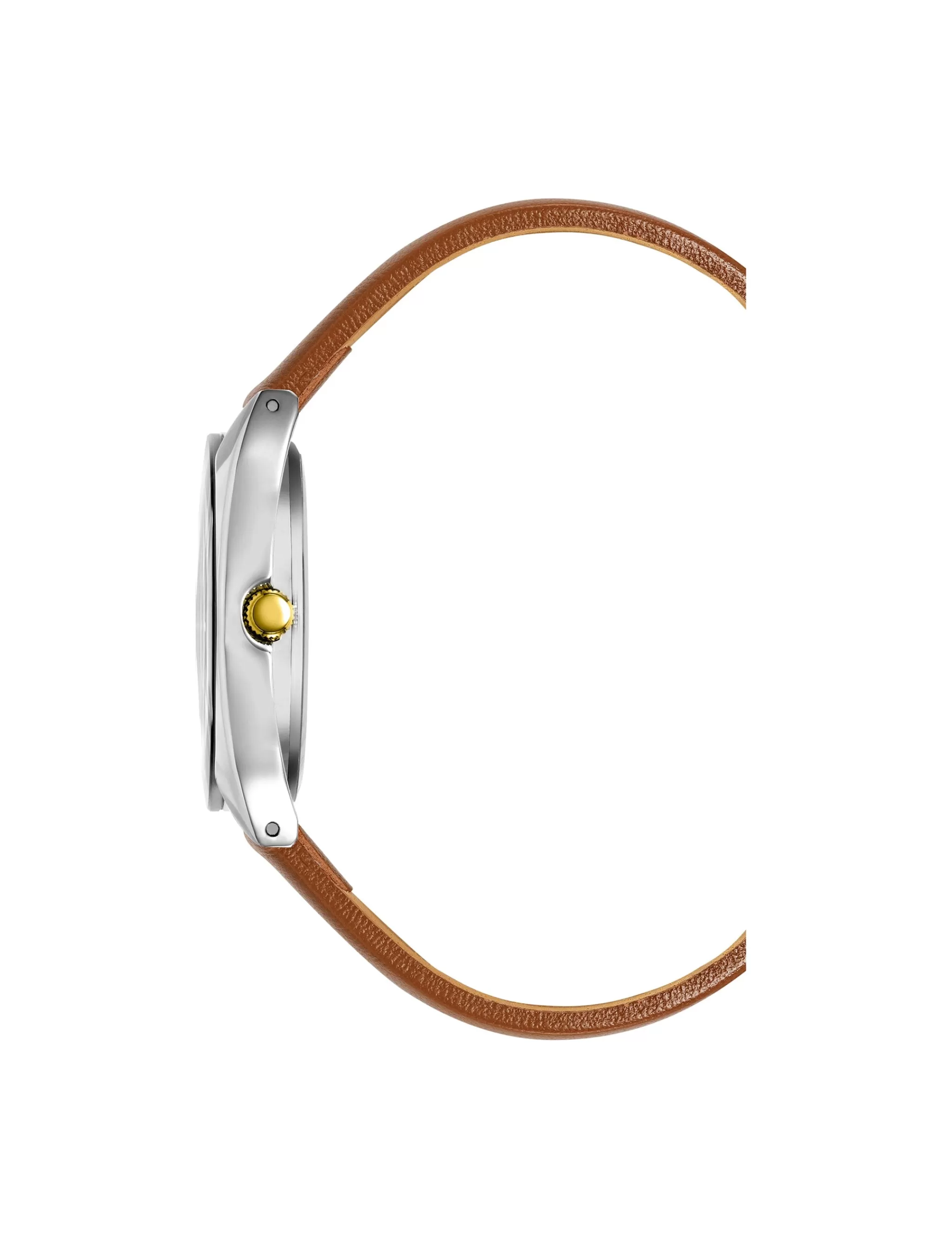 Outlet Anne Klein Modern Leather Strap Watch Gold-Tone/ Silver-Tone/ Brown