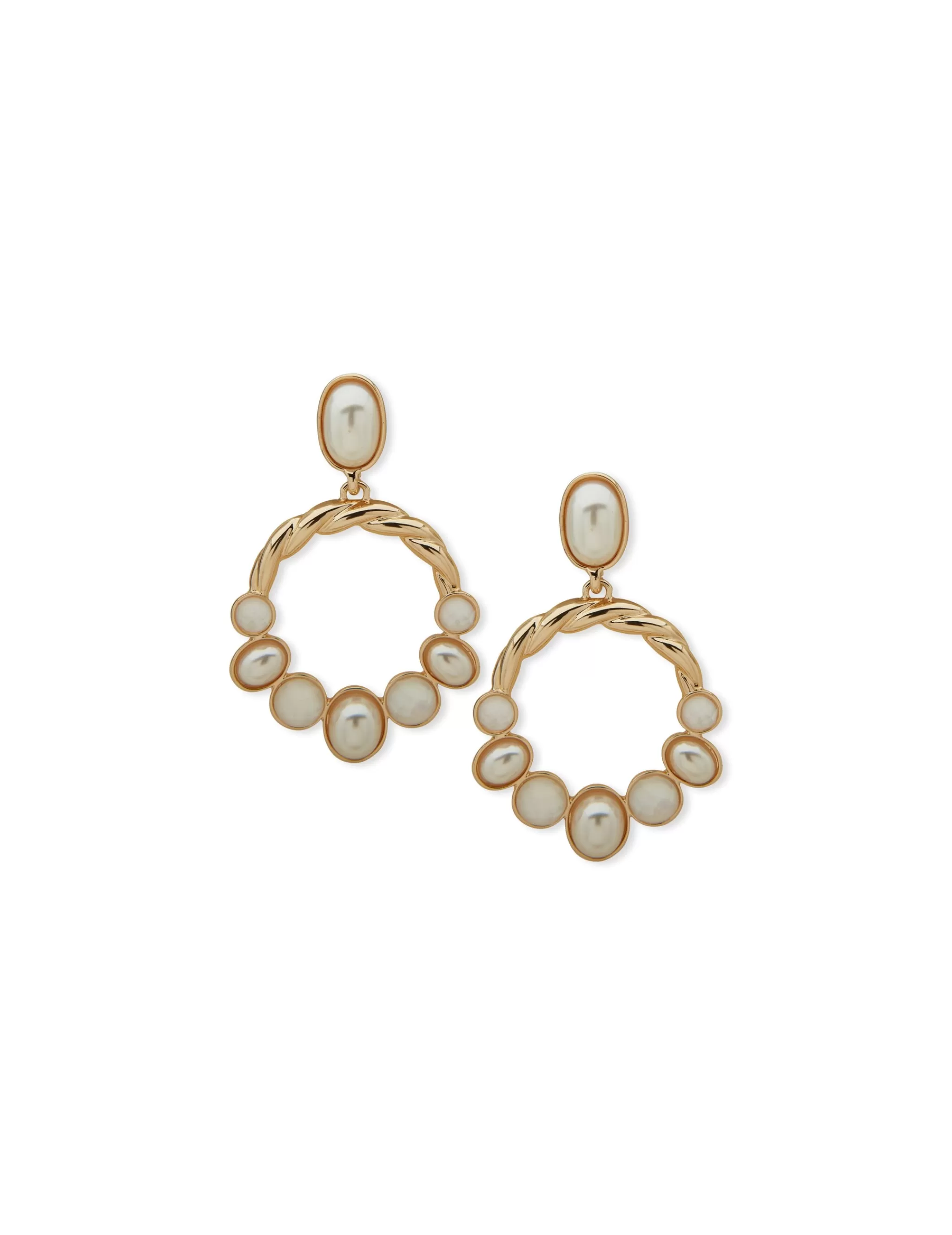 Hot Anne Klein Mother Of Pearl Post Orbital Earrings