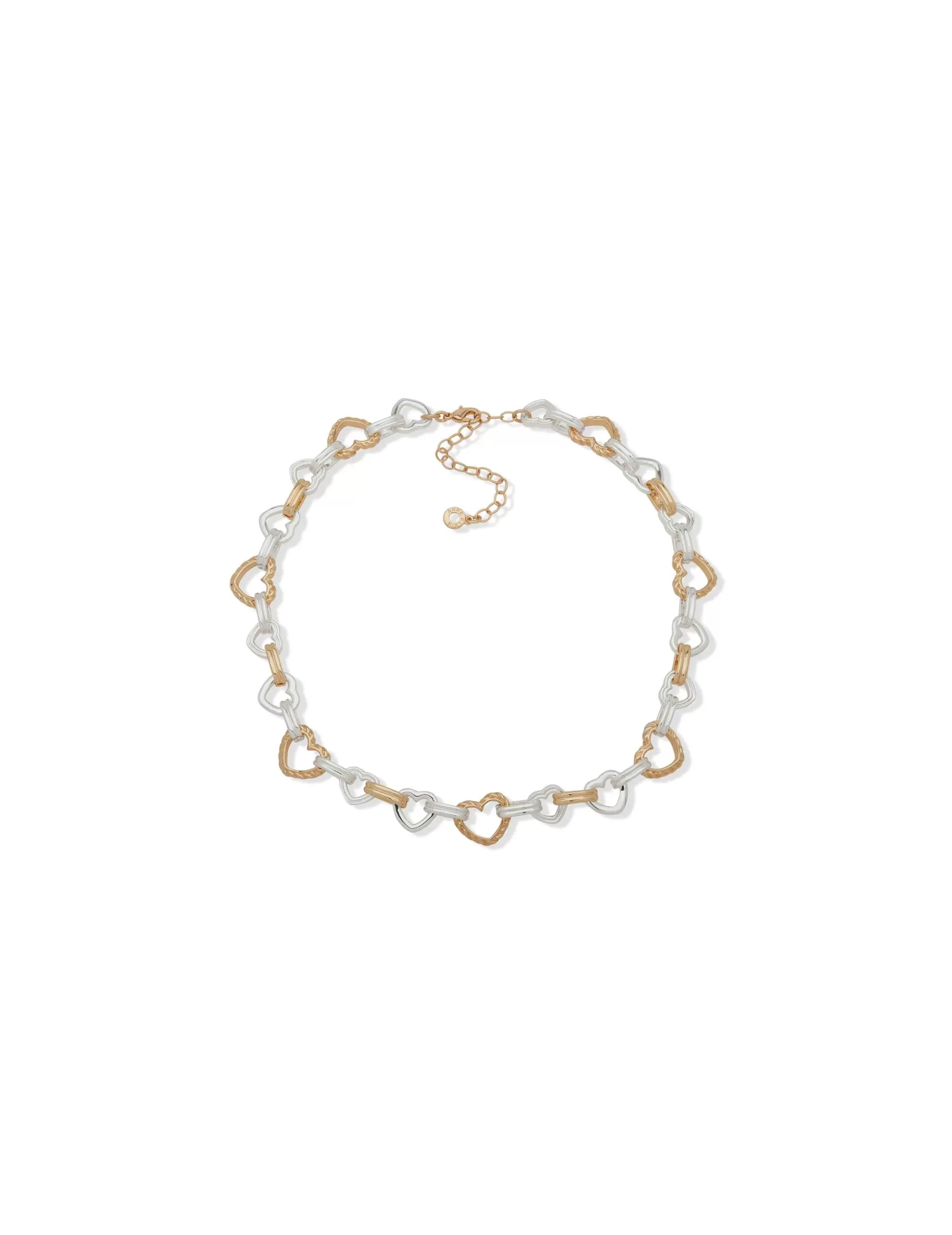 Outlet Anne Klein Multi Metal Heart Link Collar Necklace