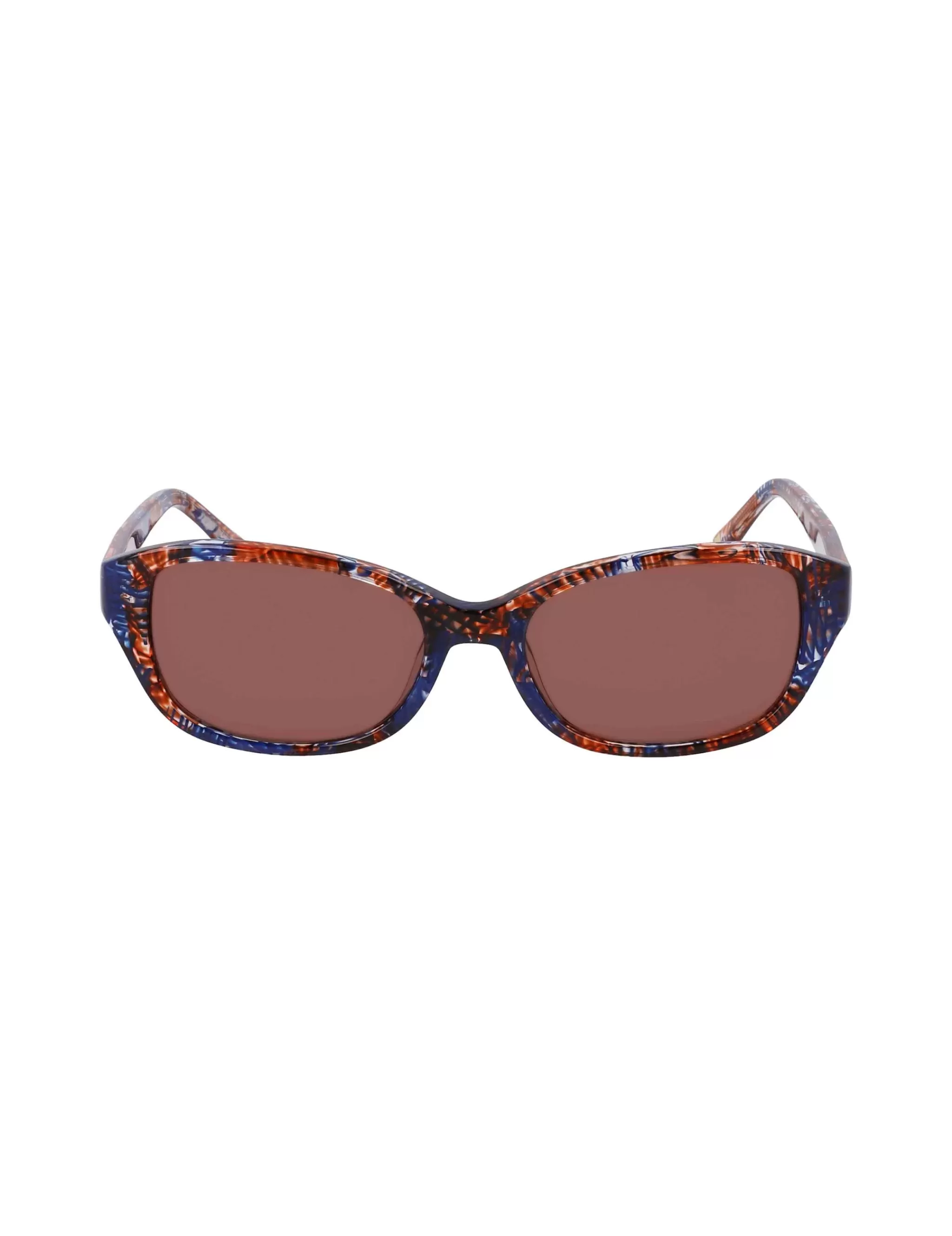 Discount Anne Klein Narrow Rounded Rectangle Sunglasses NAVY PLAID