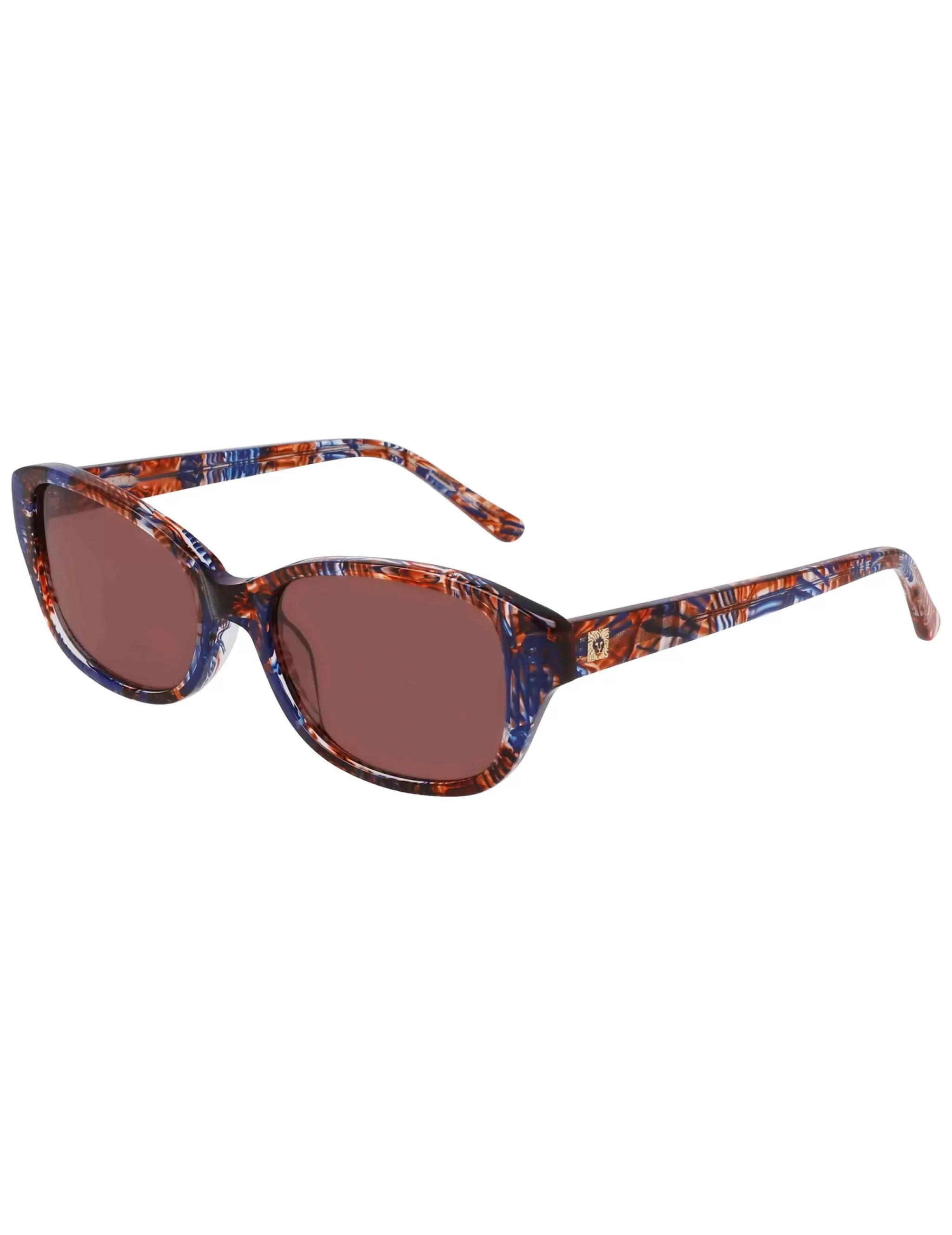 Discount Anne Klein Narrow Rounded Rectangle Sunglasses NAVY PLAID