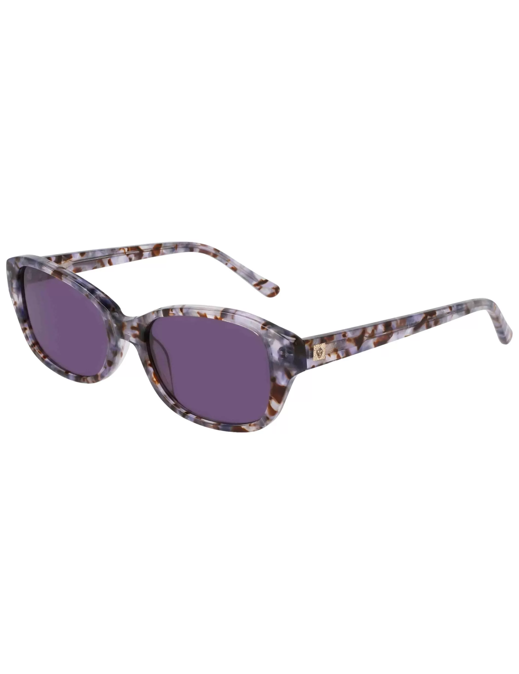 Best Anne Klein Narrow Rounded Rectangle Sunglasses BLACK MARBLE