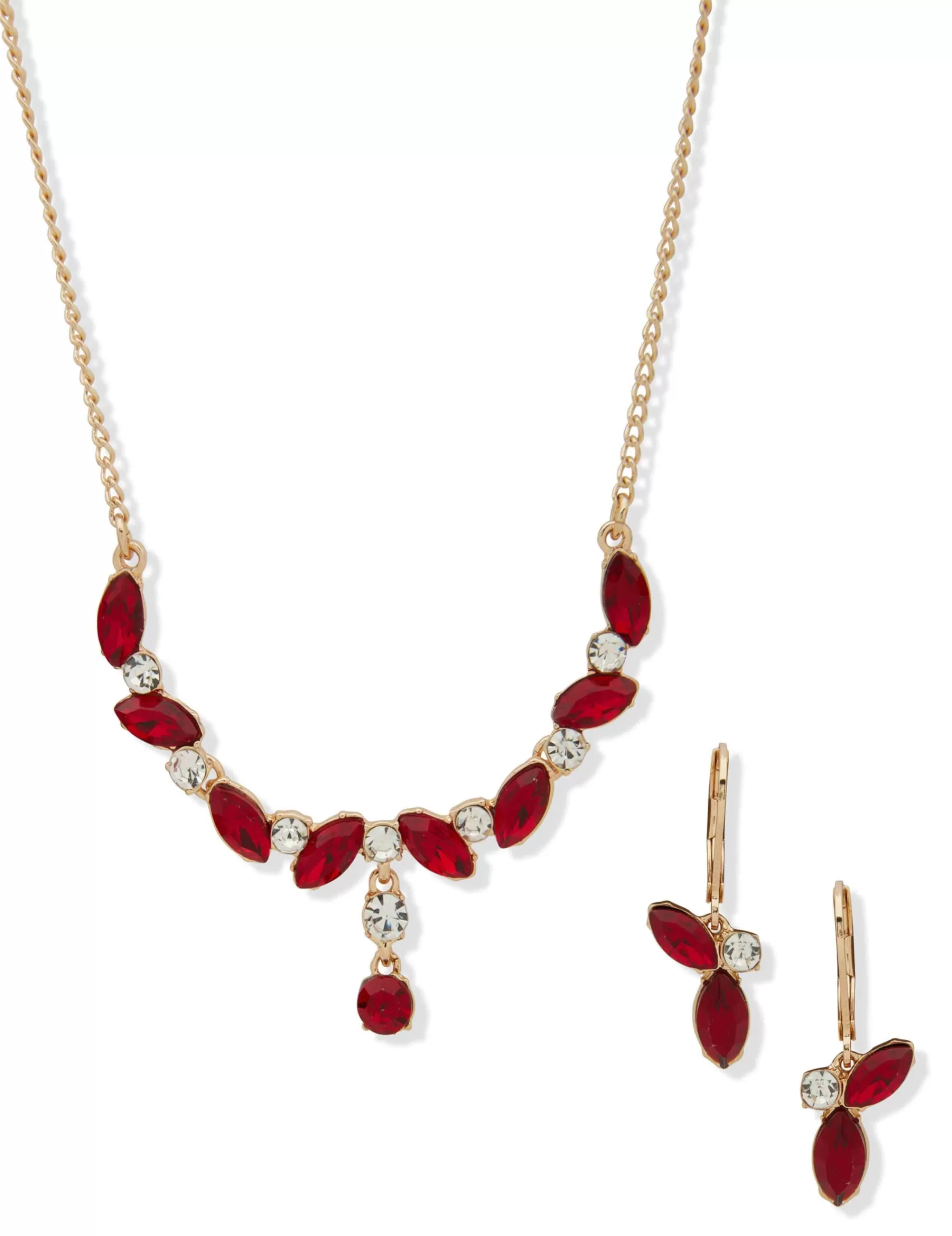 Store Anne Klein Navette Stone Necklace/Earring Set