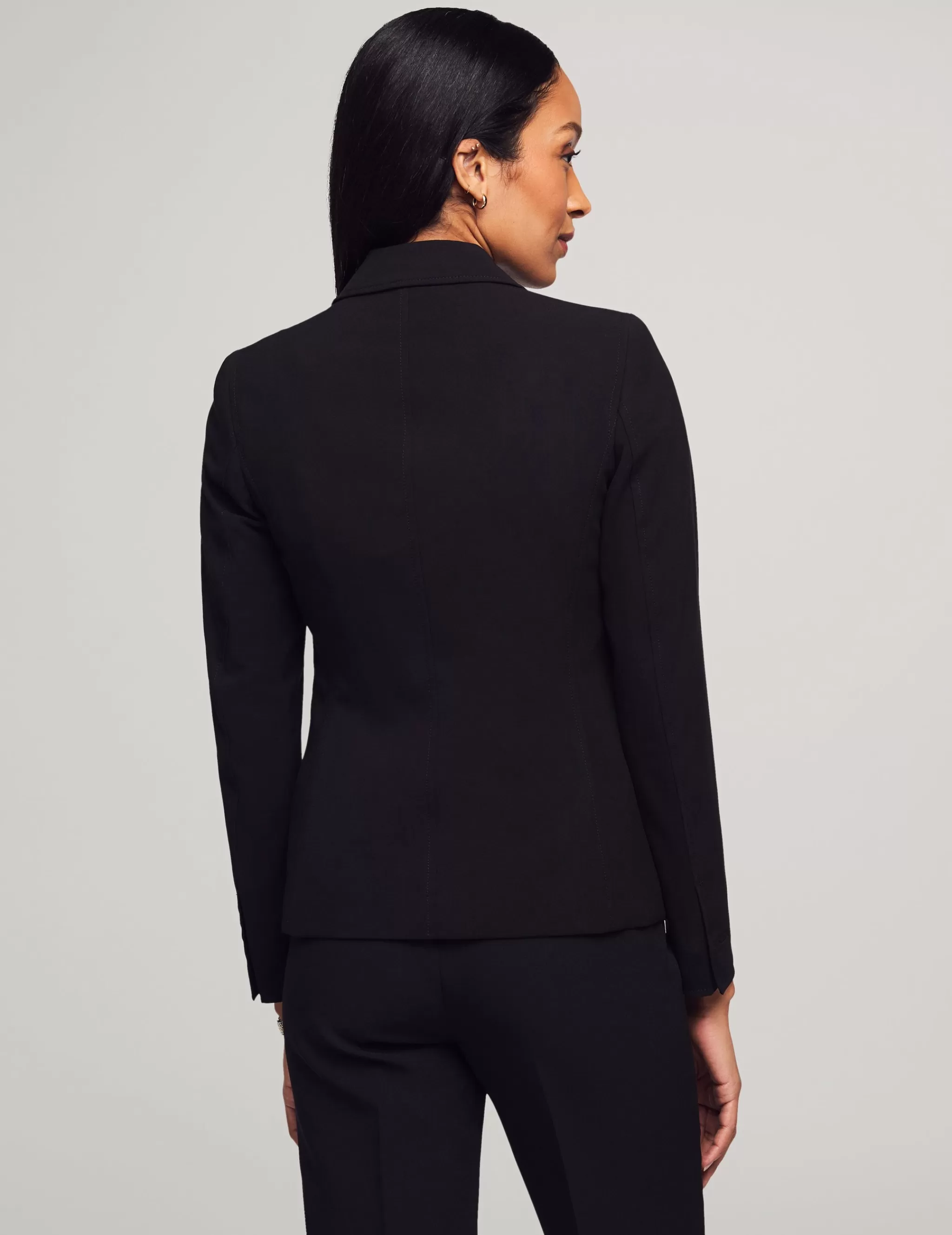 Fashion Anne Klein Notch Collar 2 Button Jacket Anne Black