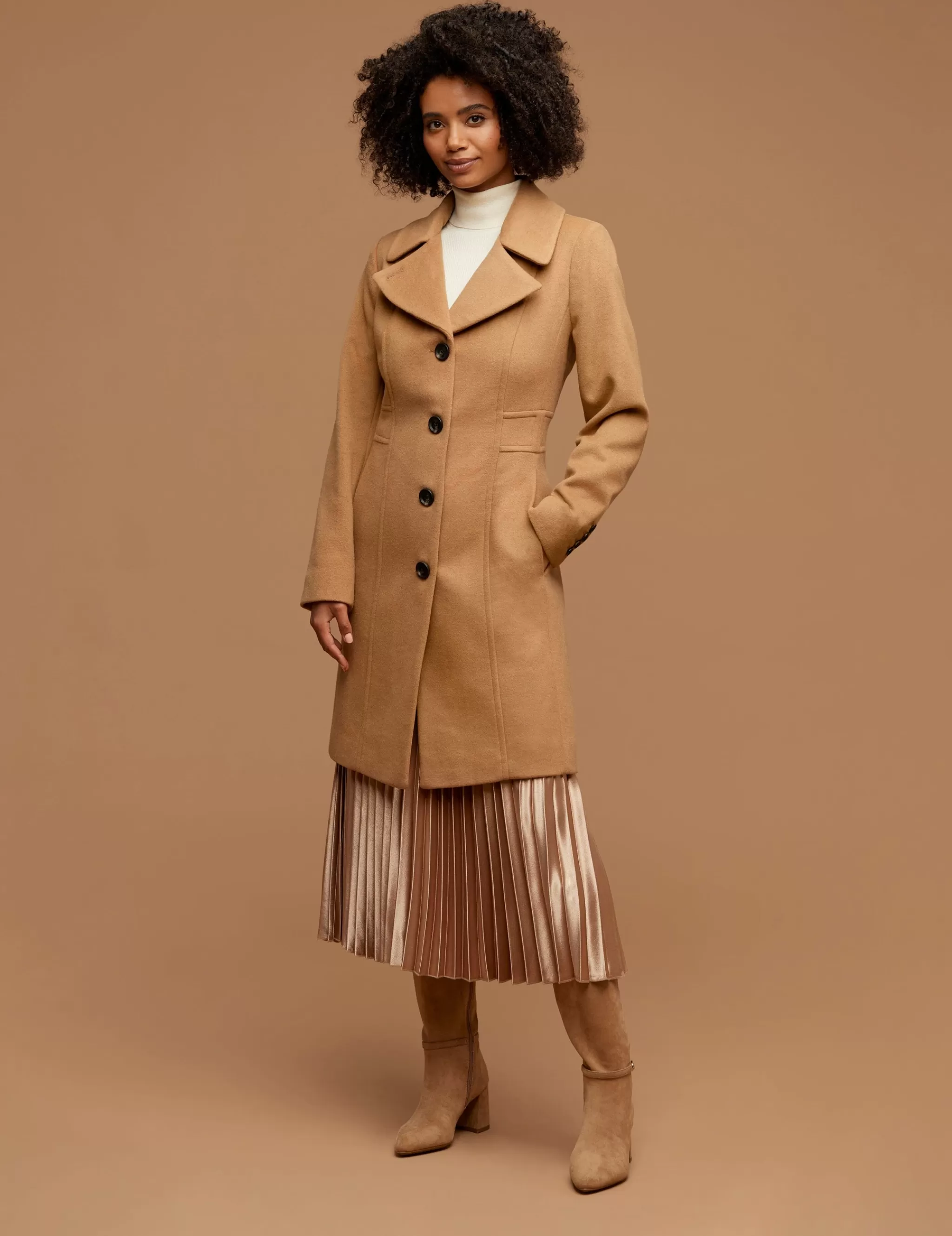 Online Anne Klein Notch Collar Wool Coat