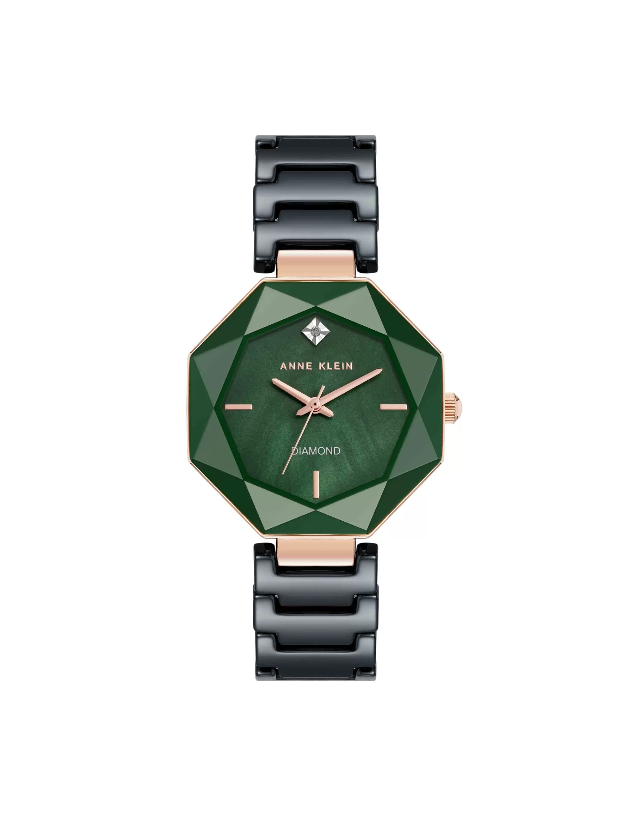 Flash Sale Anne Klein Octagonal Ceramic Diamond Dial Bracelet Watch