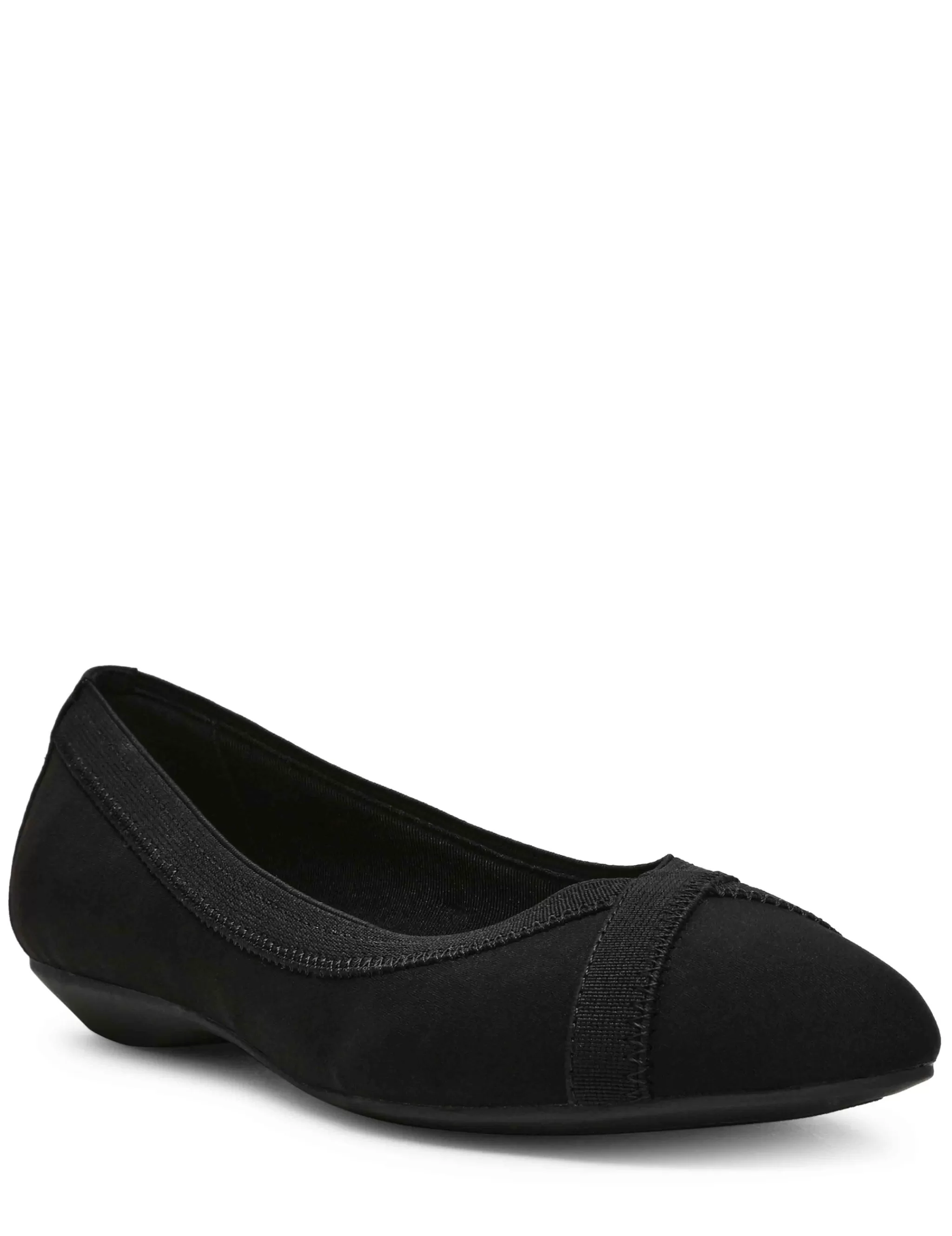 Shop Anne Klein Odiera Comfort Flat Black Stretch