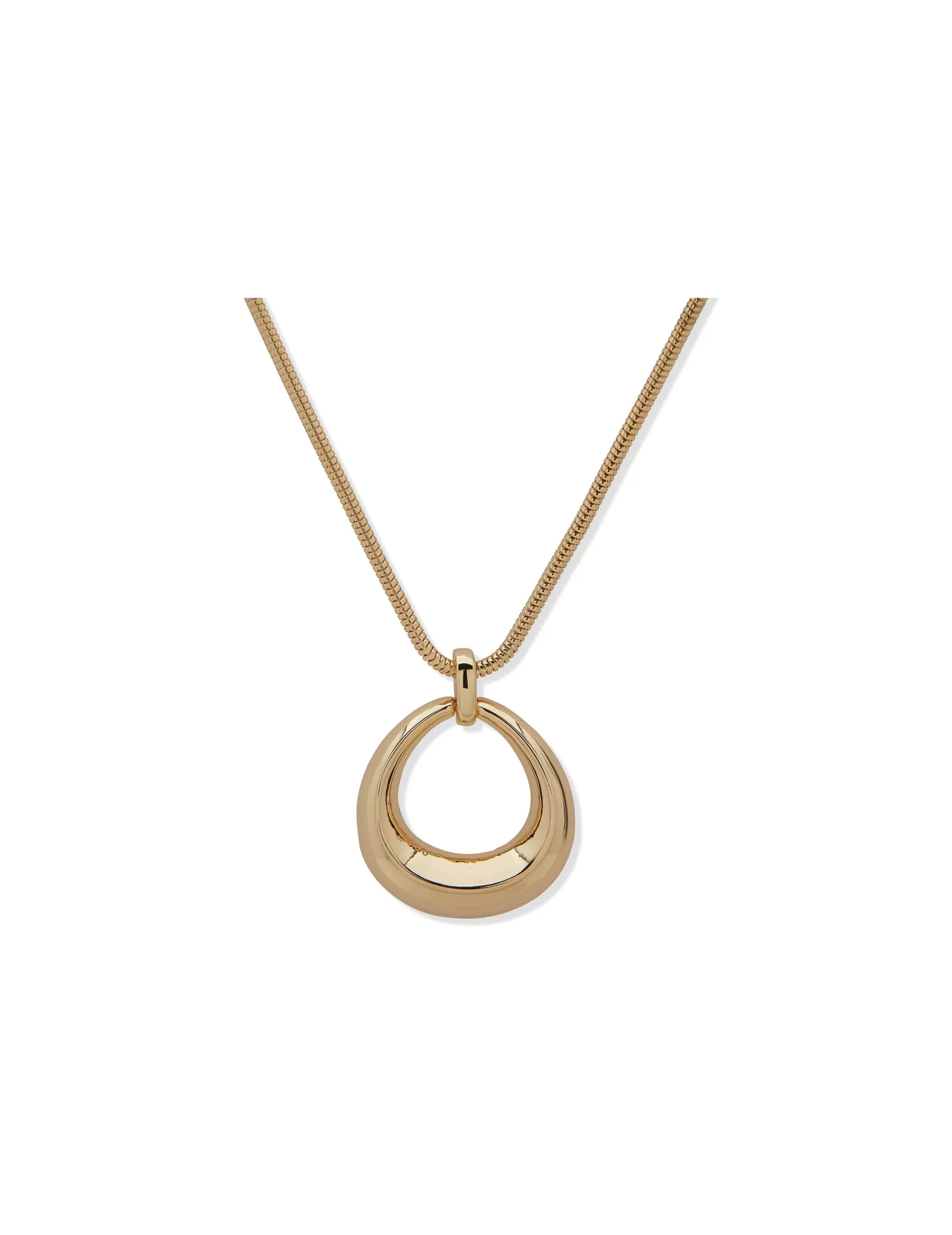 Shop Anne Klein Open Oval Pendant Necklace