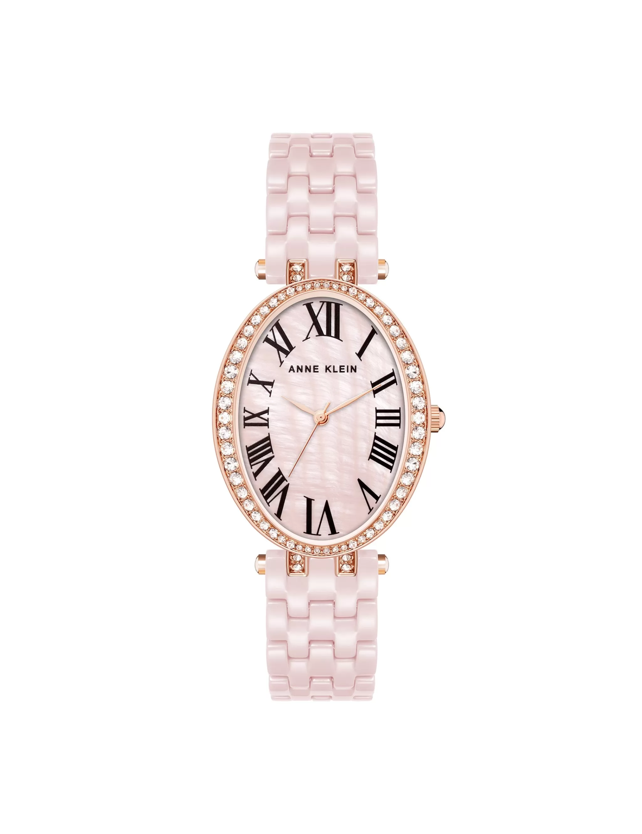 Online Anne Klein Oval Crystal Accented Ceramic Bracelet Watch- Sale