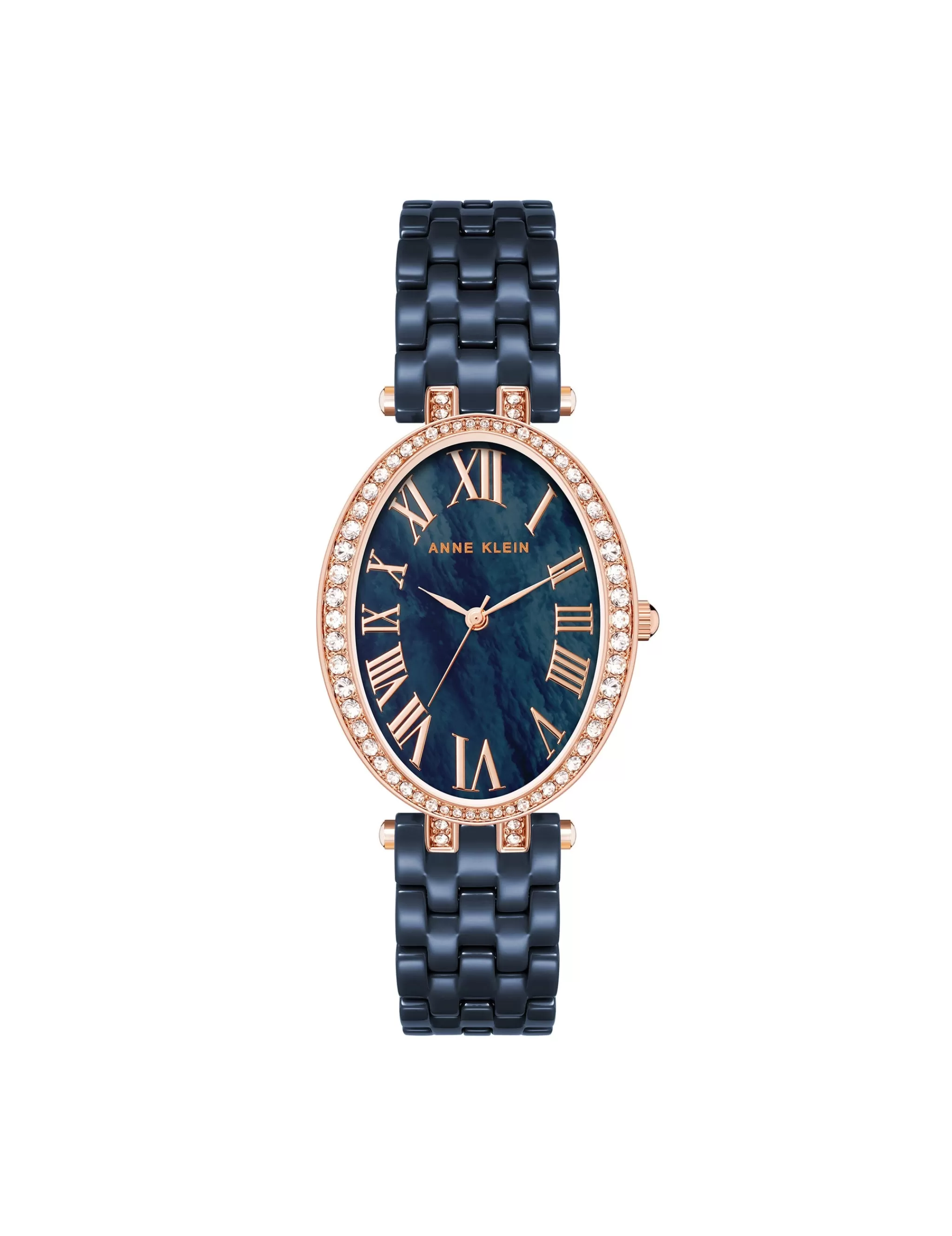 New Anne Klein Oval Crystal Accented Ceramic Bracelet Watch- Sale