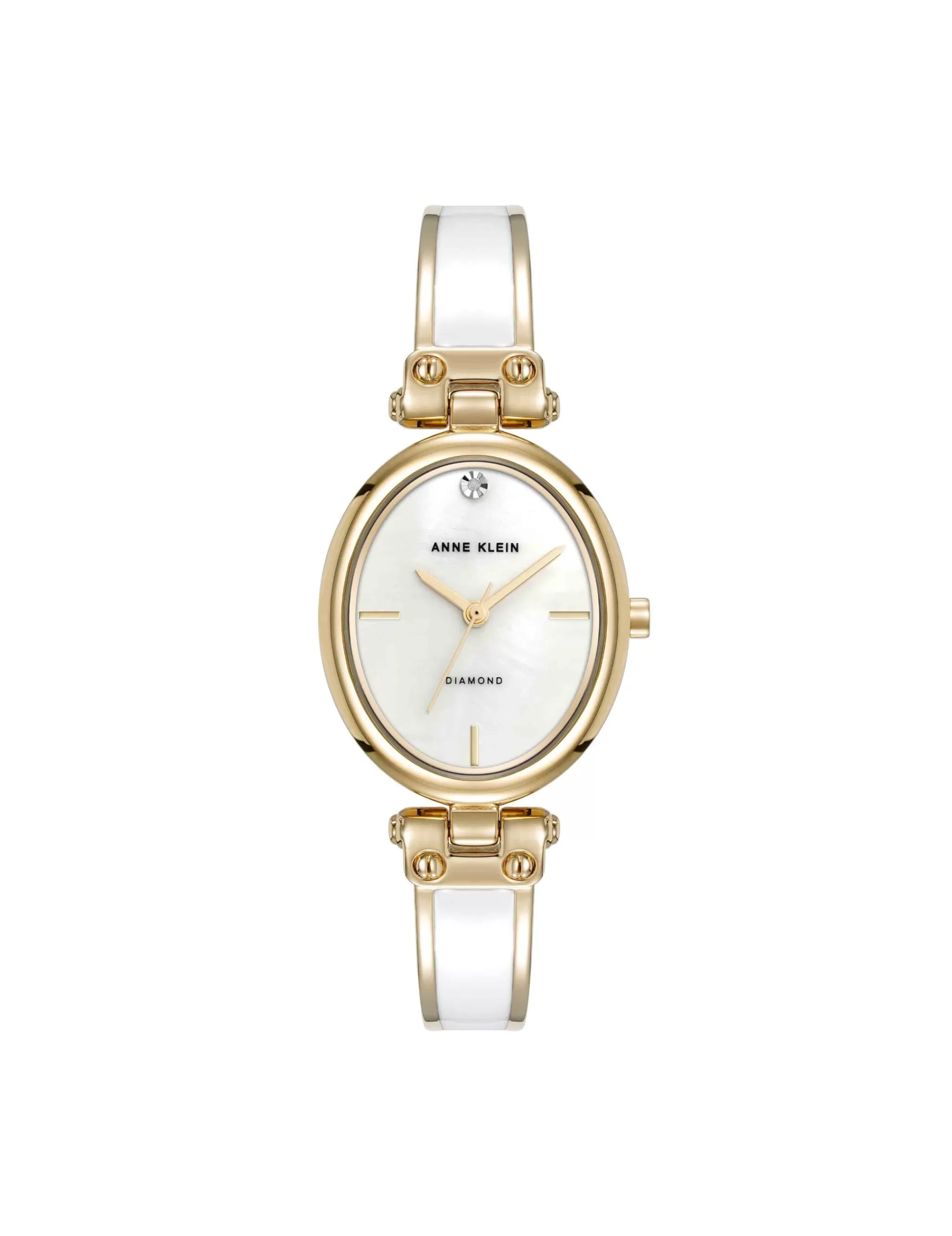 Best Sale Anne Klein Oval Diamond Accented Bangle Watch