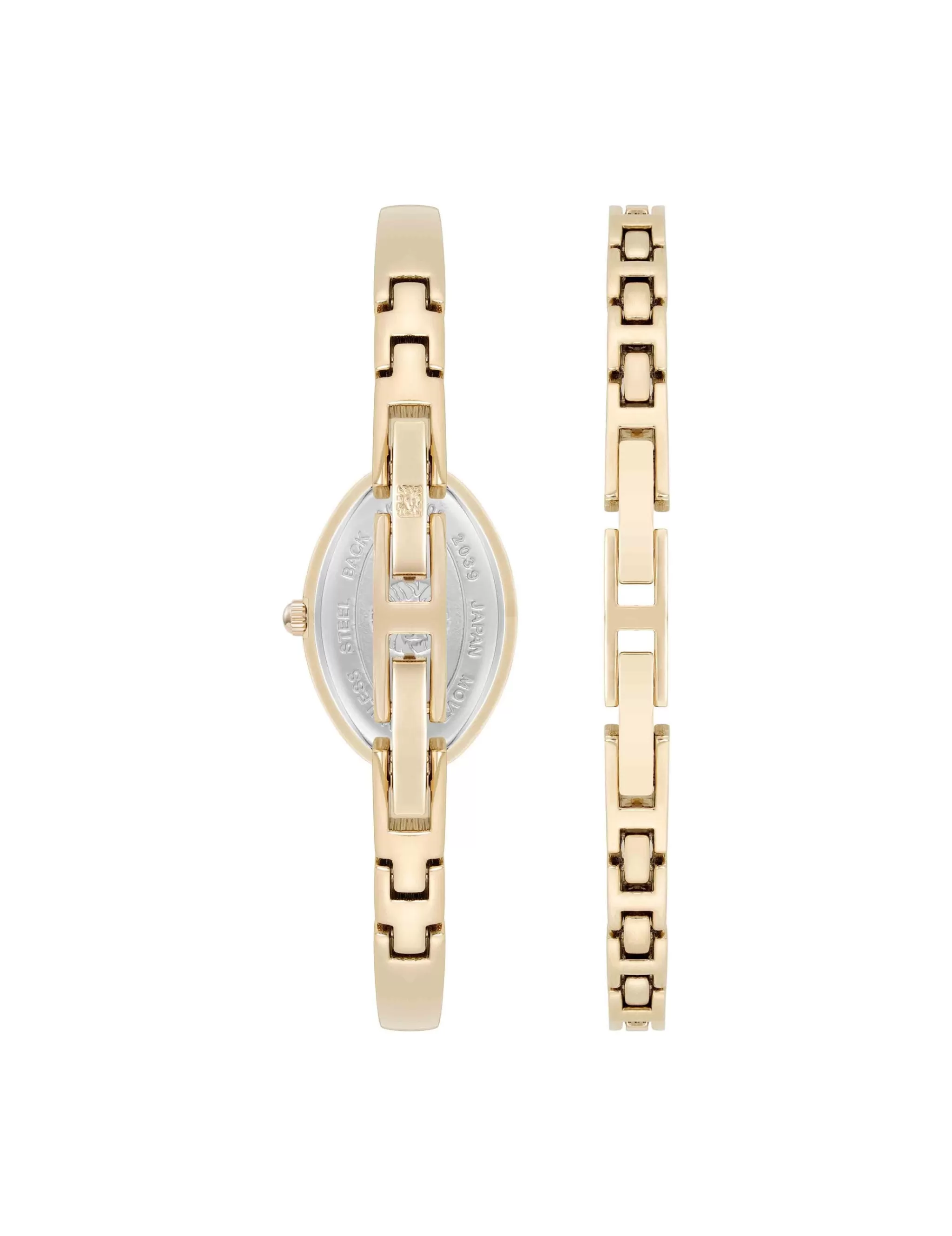 Hot Anne Klein Oval Gemstone Bangle Watch Set Lapis