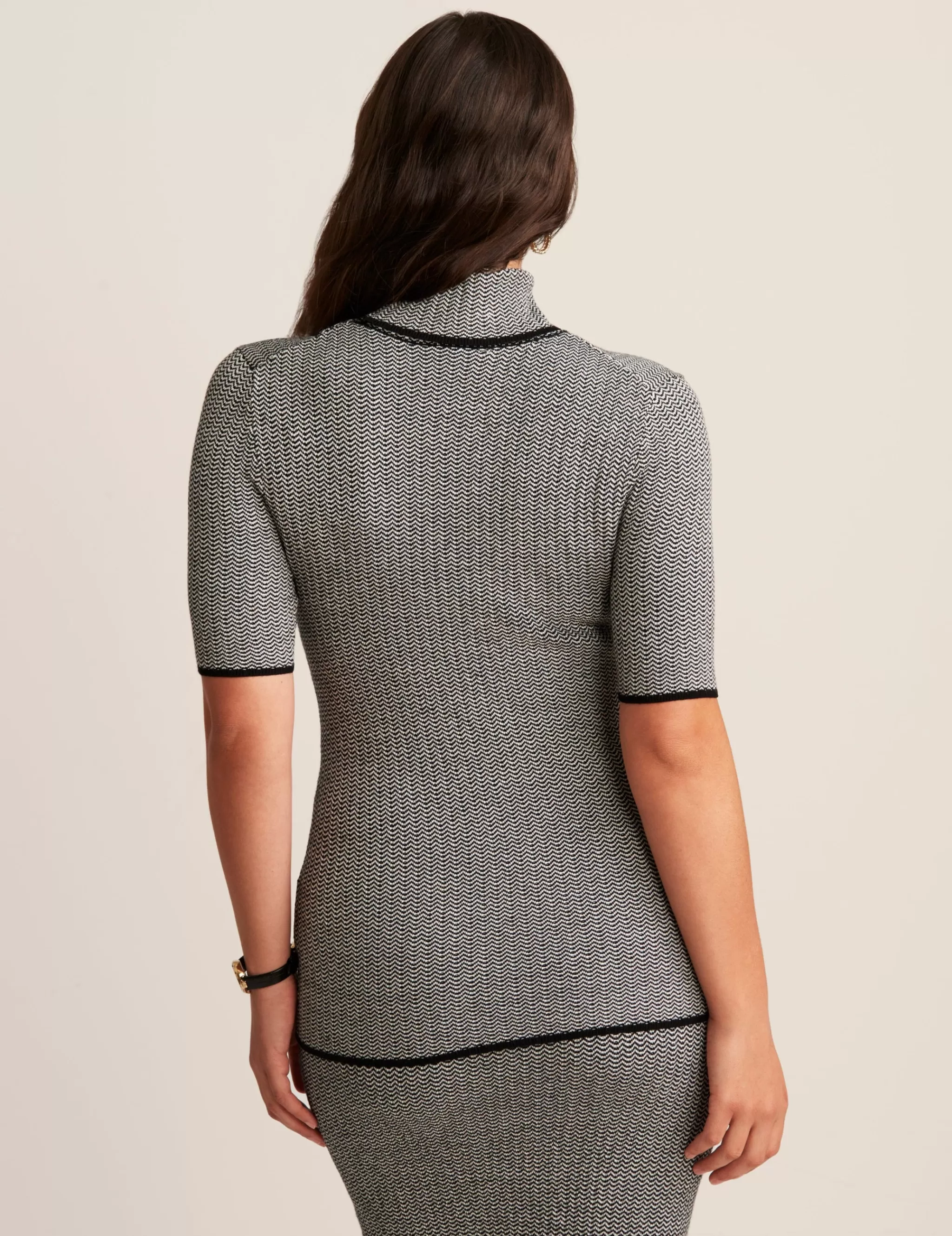 Clearance Anne Klein Patterned Turtleneck Anne Blk/Anne Wht