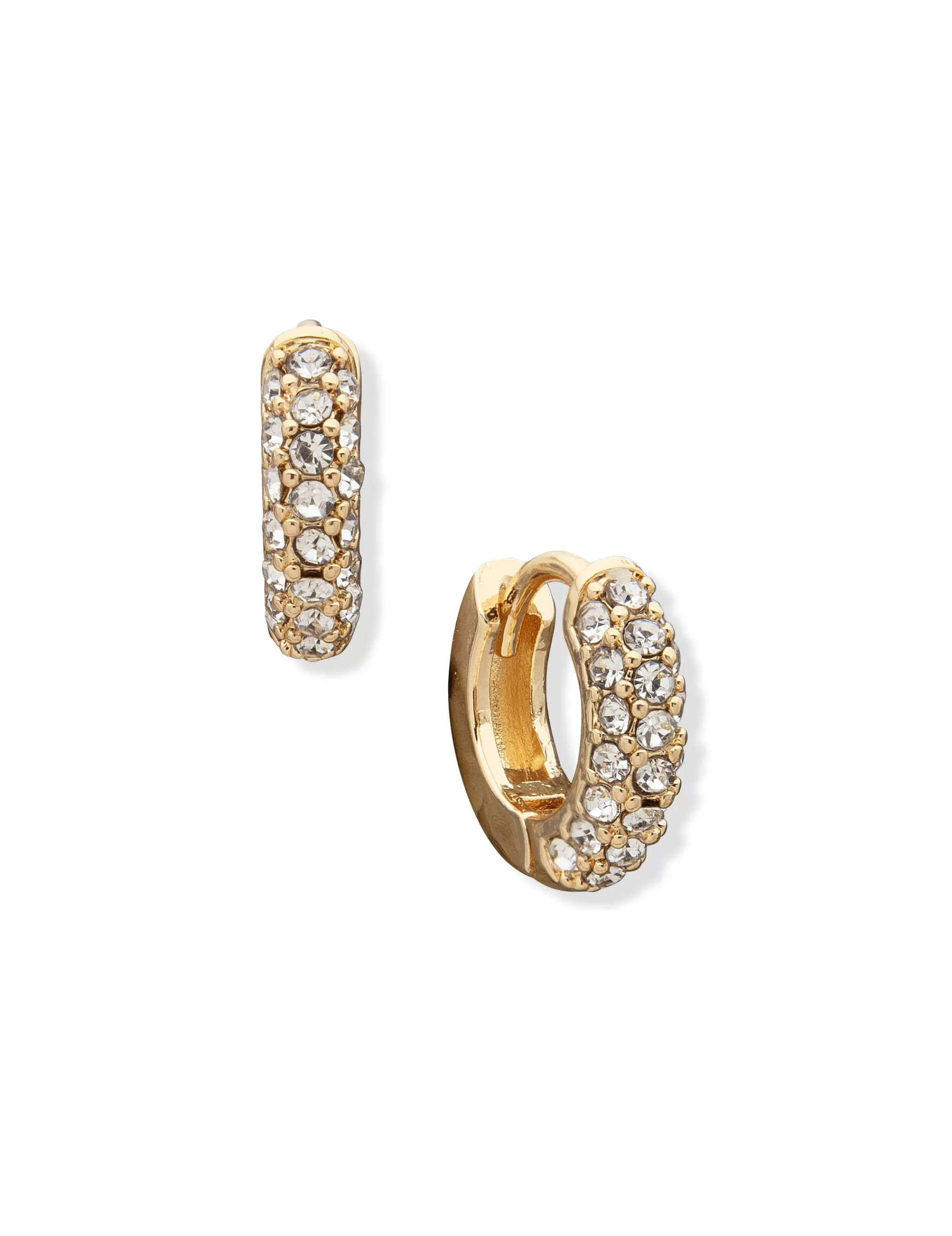 Sale Anne Klein Pave Huggie Hoop Earrings