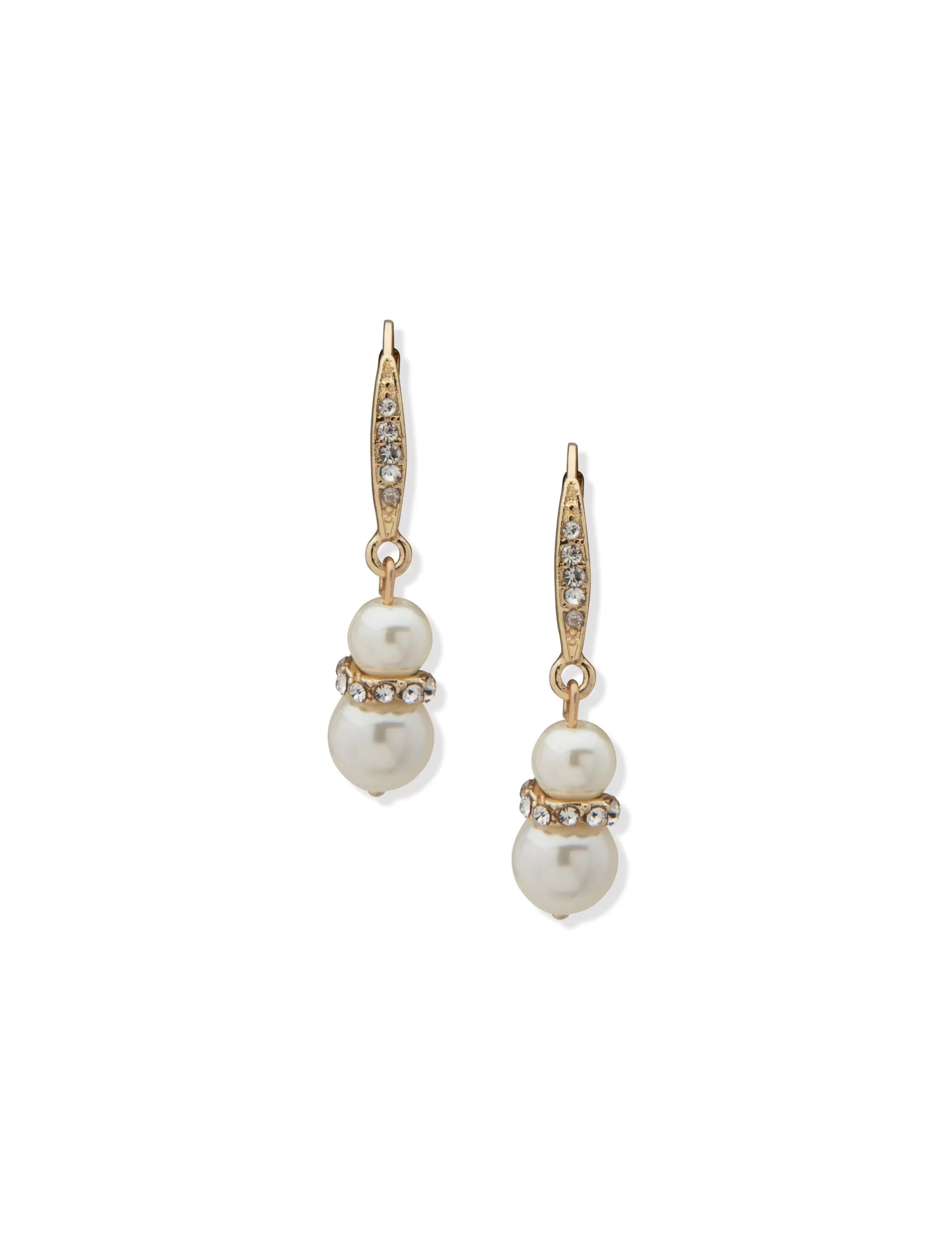 Outlet Anne Klein Pearl Snowman Double Drop Earrings