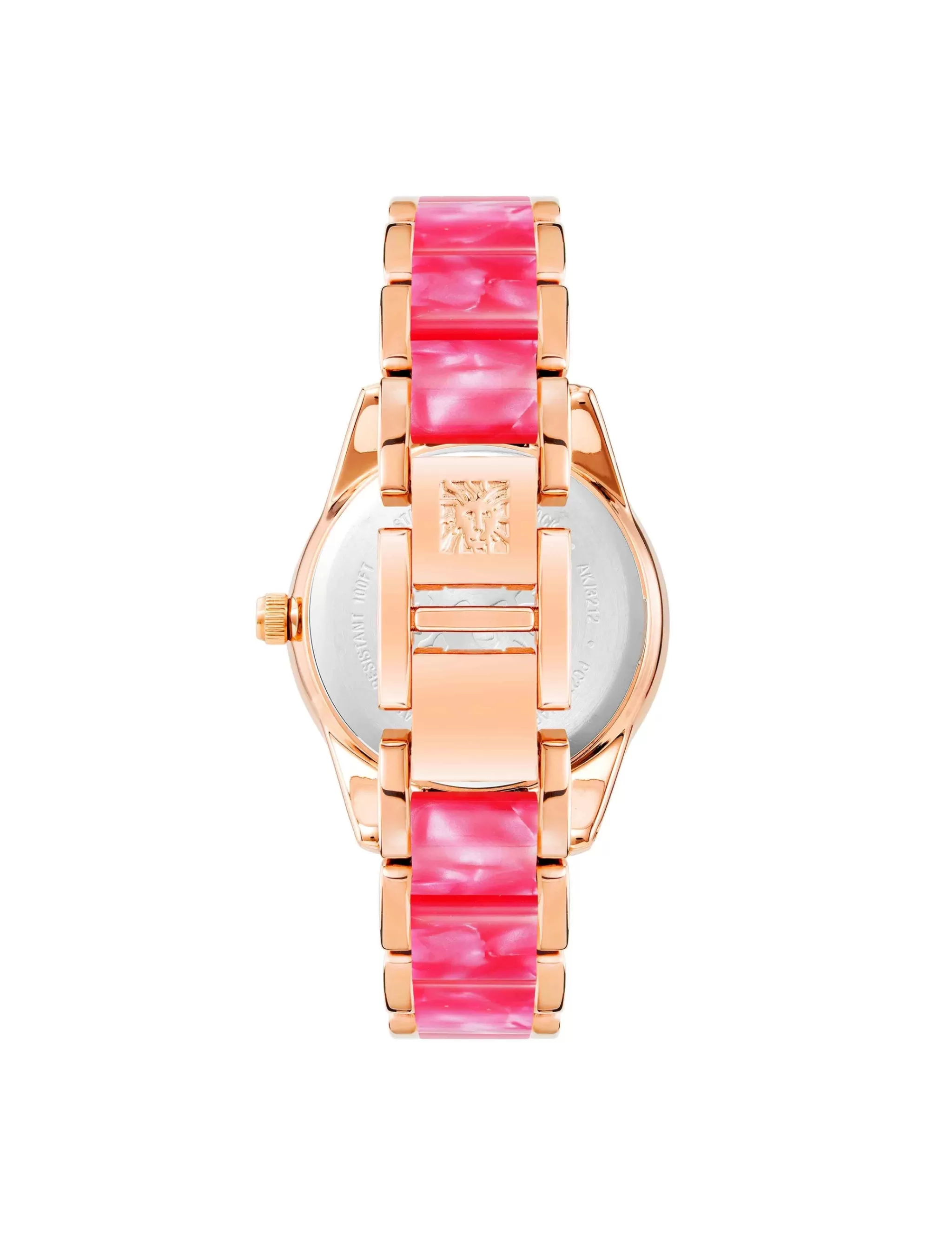 Cheap Anne Klein Pearlescent Resin Link Watch Rose Gold-Tone/Hot Pink
