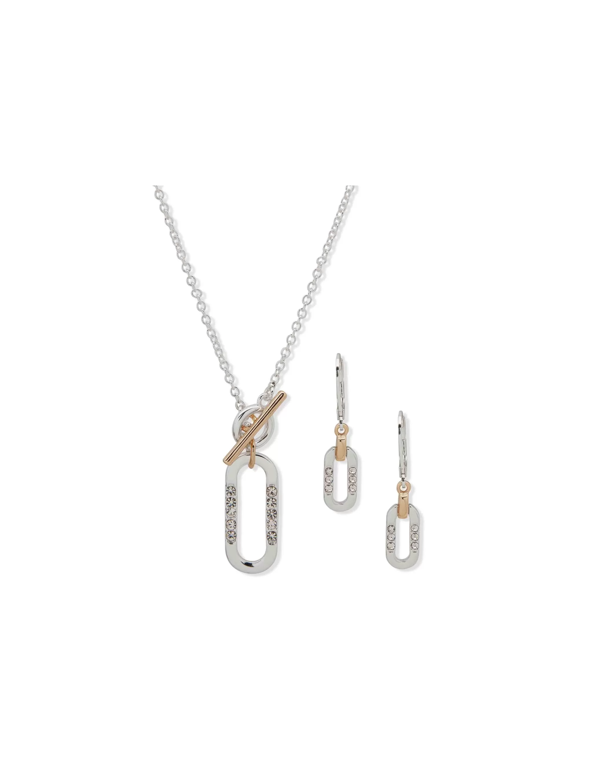 New Anne Klein Pendant With Toggle Necklace And Earring Set