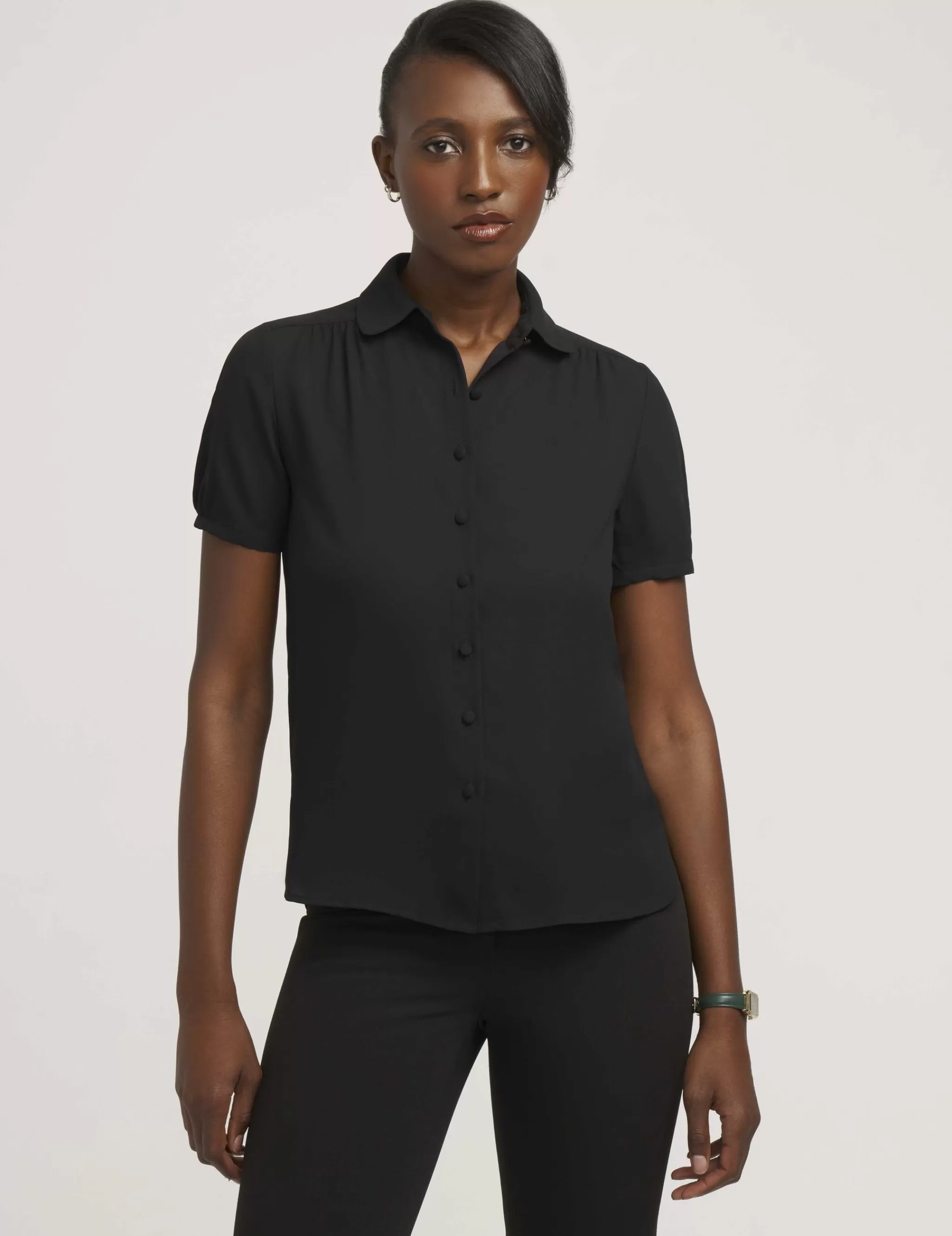 Store Anne Klein Peter Pan Collar Blouse Anne Black