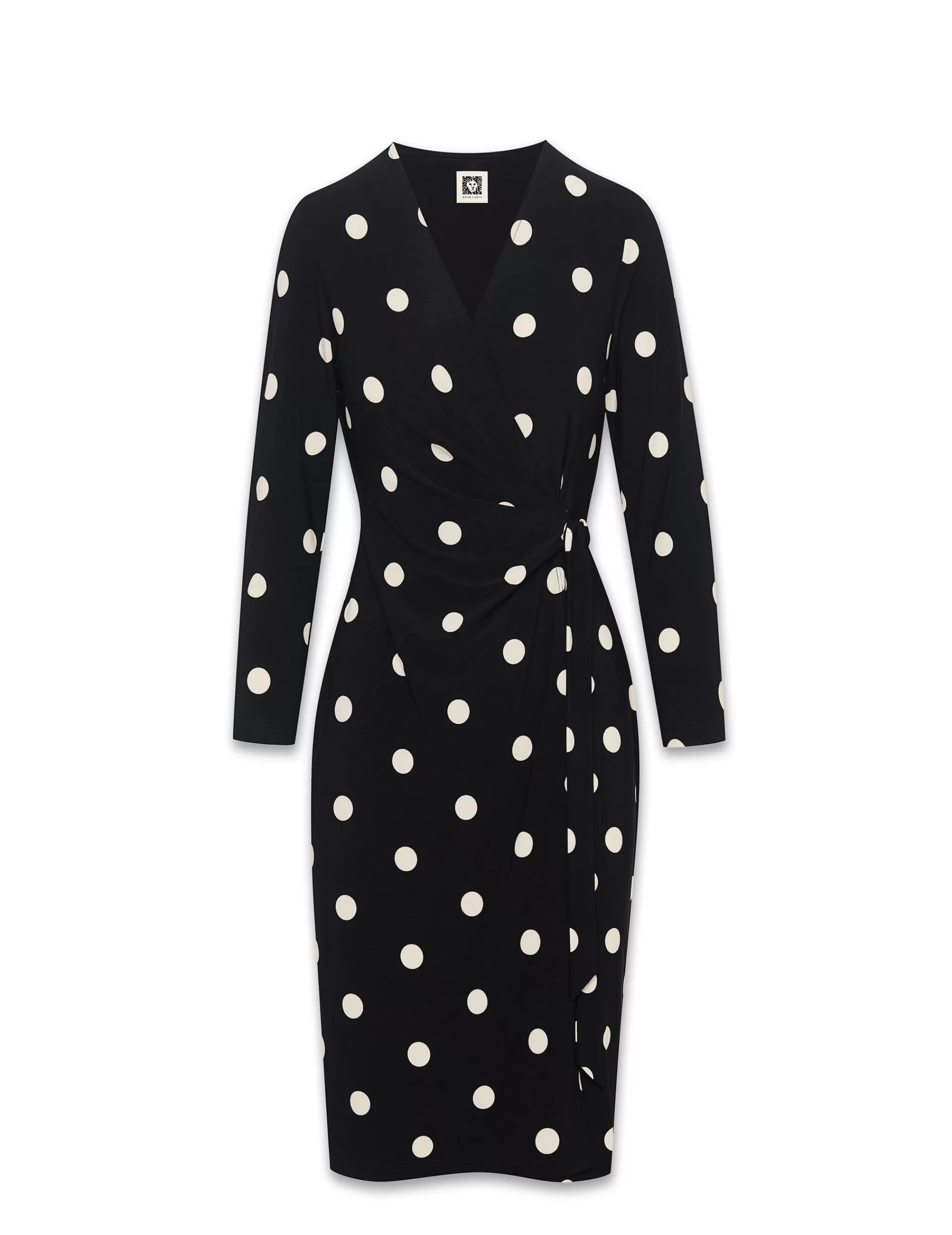 Online Anne Klein Petite Dot Print Faux Wrap Dress Anne Black/Anne White