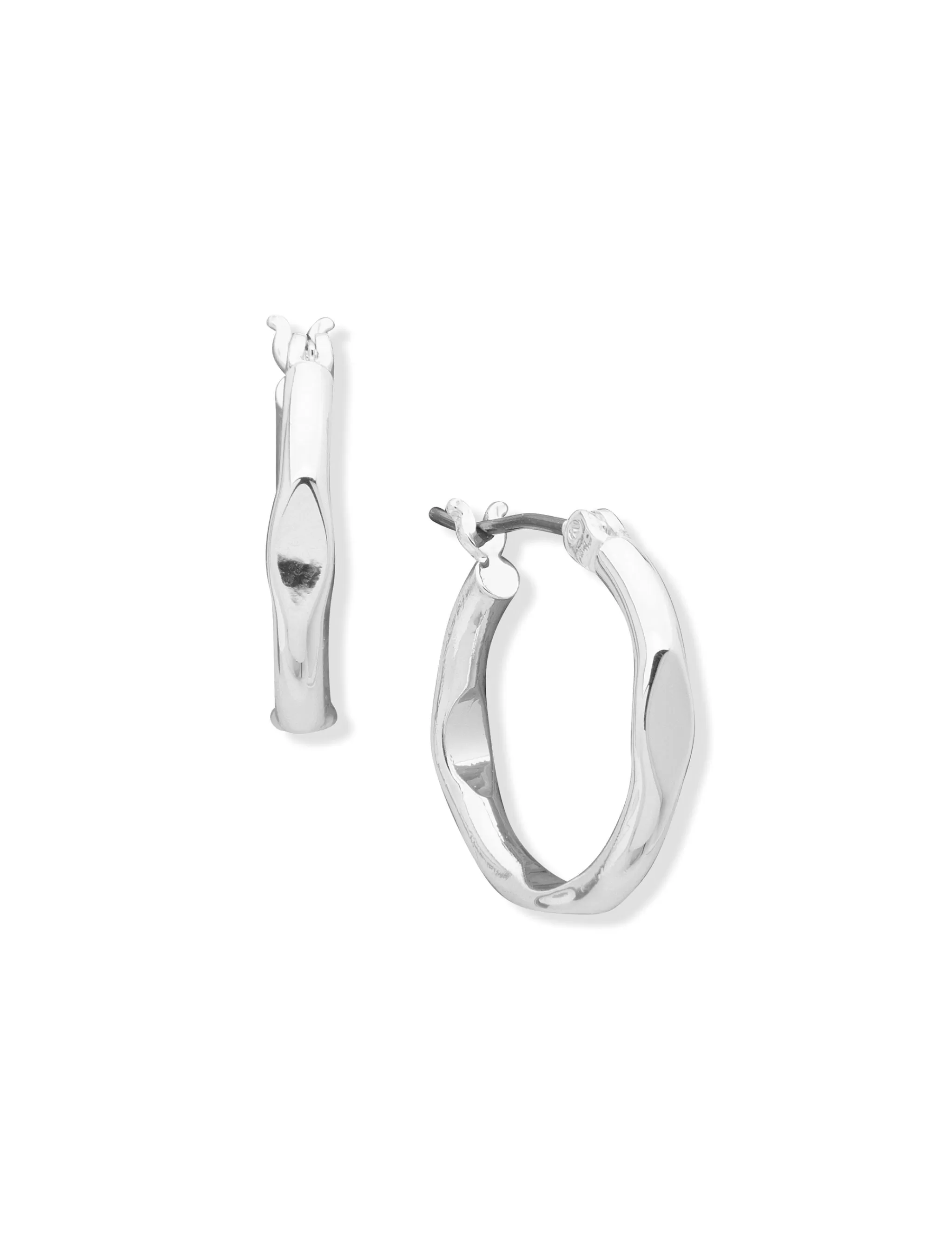 Flash Sale Anne Klein Pinched Metal Hoop Earrings