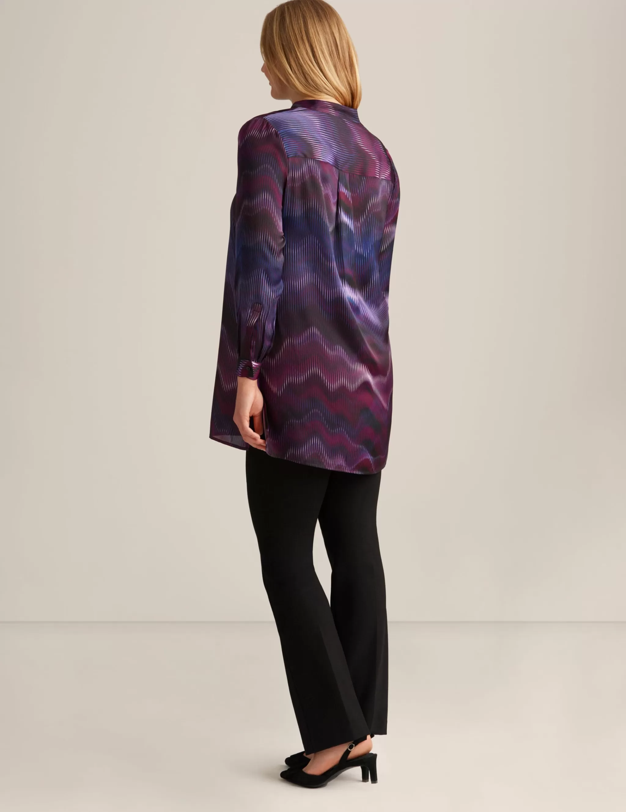 Online Anne Klein Popover Blouse Deep Plum Multi