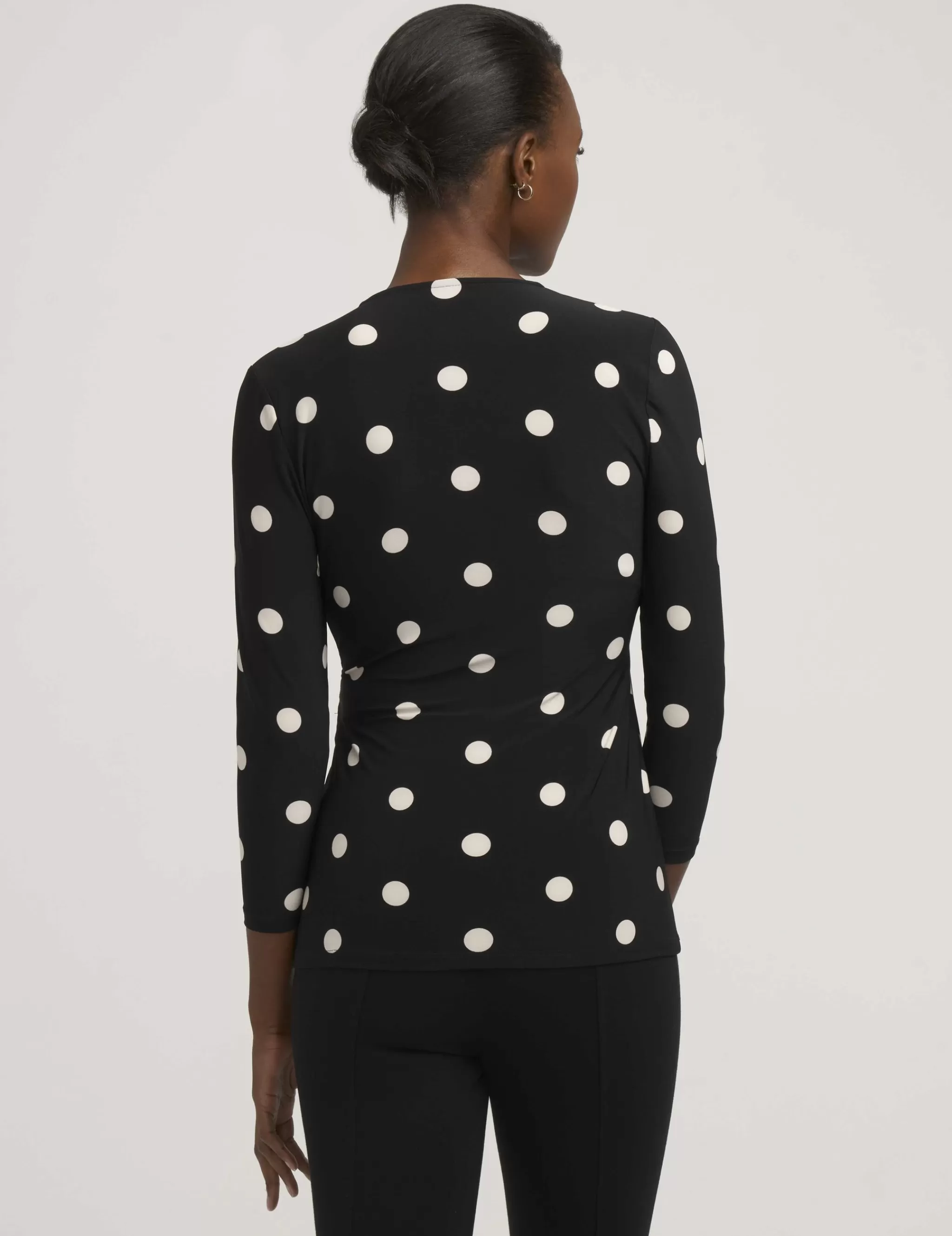 Outlet Anne Klein Printed Faux Wrap Top Anne Black&Anne White