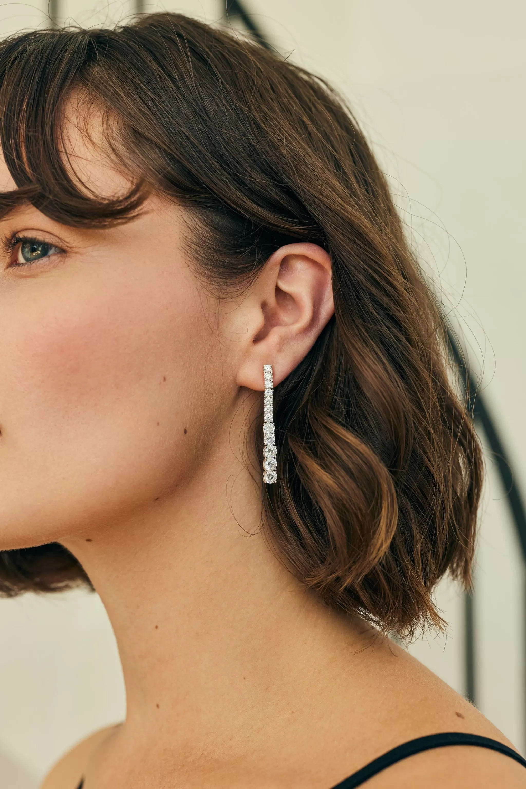 Online Anne Klein Prong Round Stone Linear Earrings