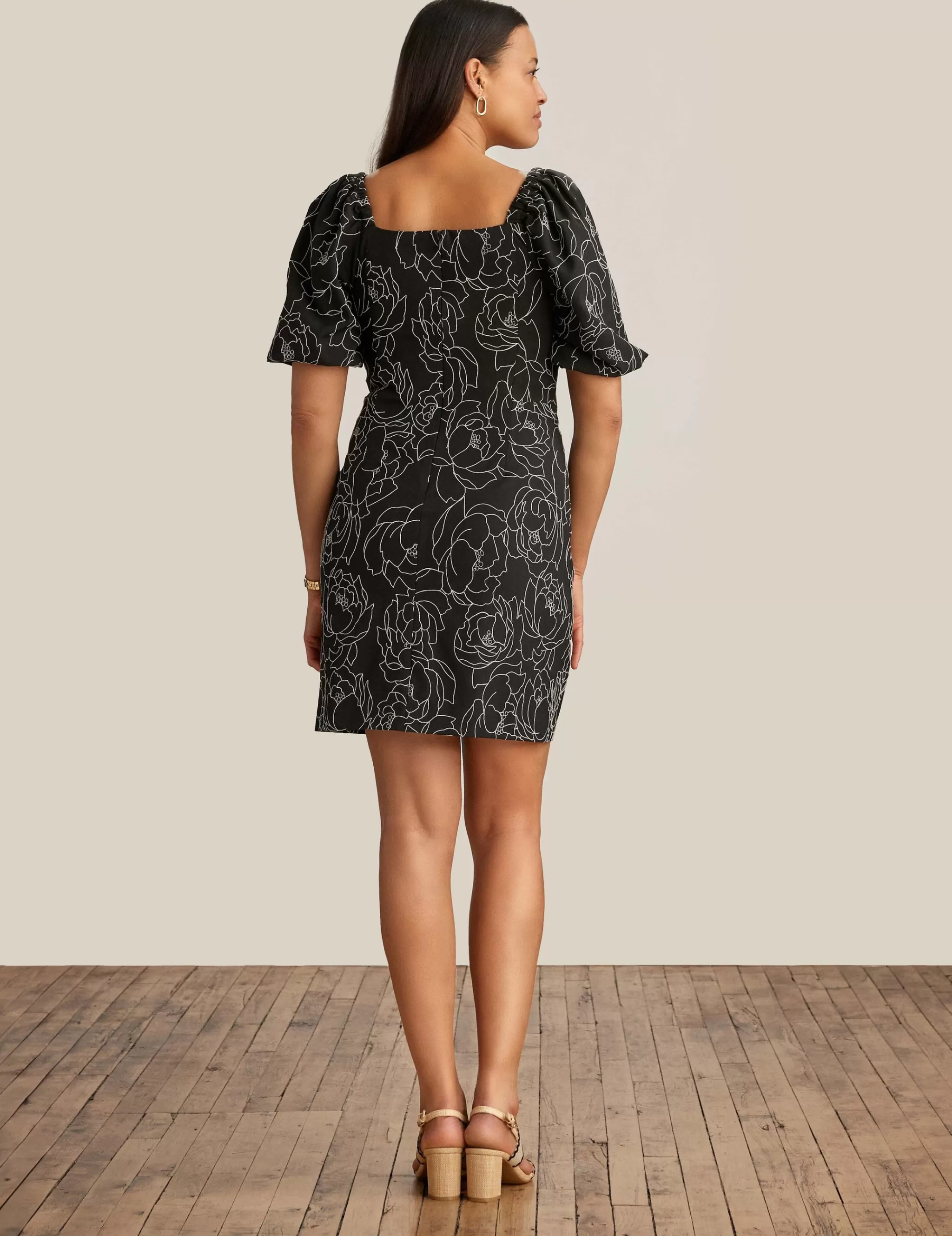 Cheap Anne Klein Puff Sleeve Shift Anne Black/Ivory Shell