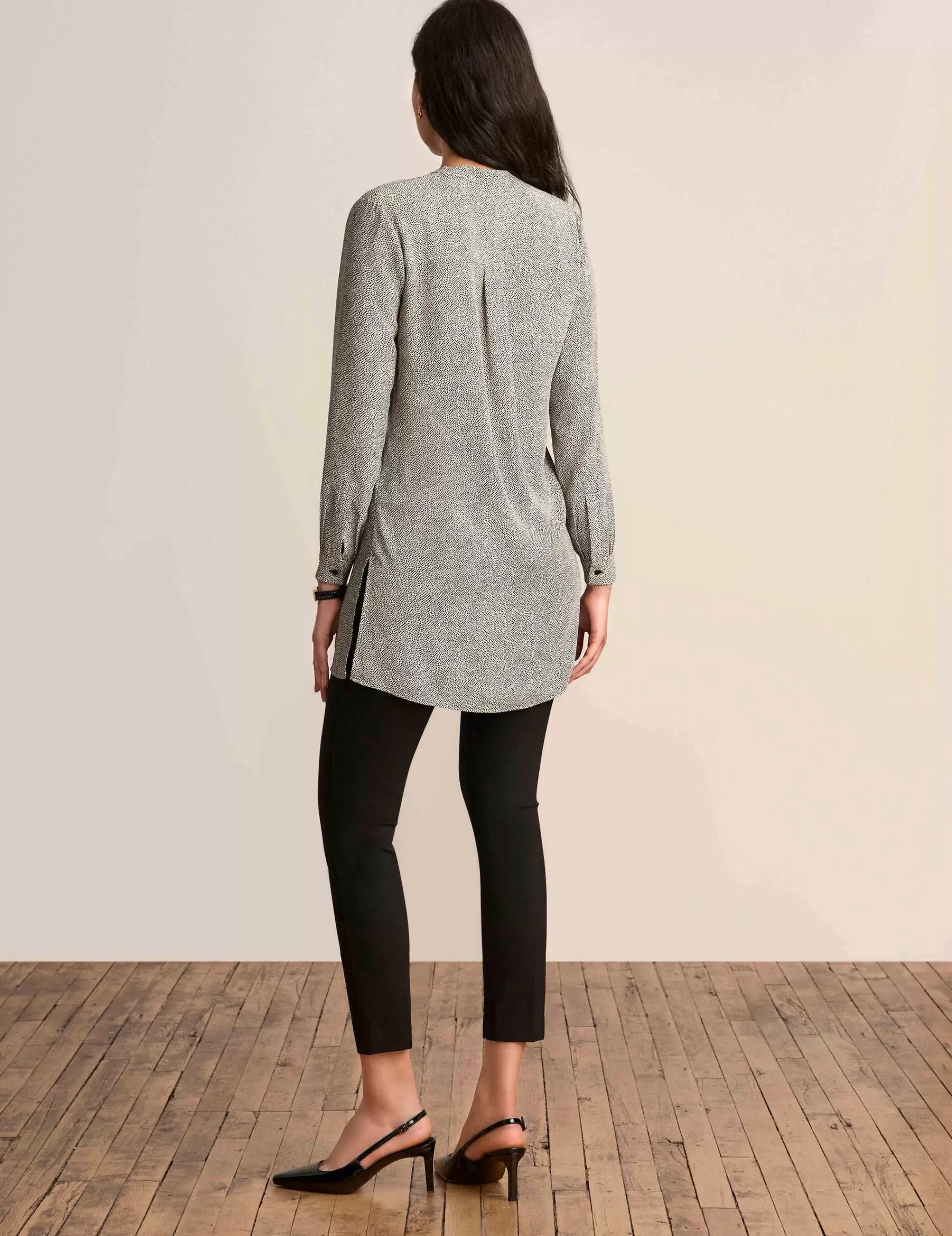 Store Anne Klein Rambling Dot Nehru Tunic Anne Black/Anne White
